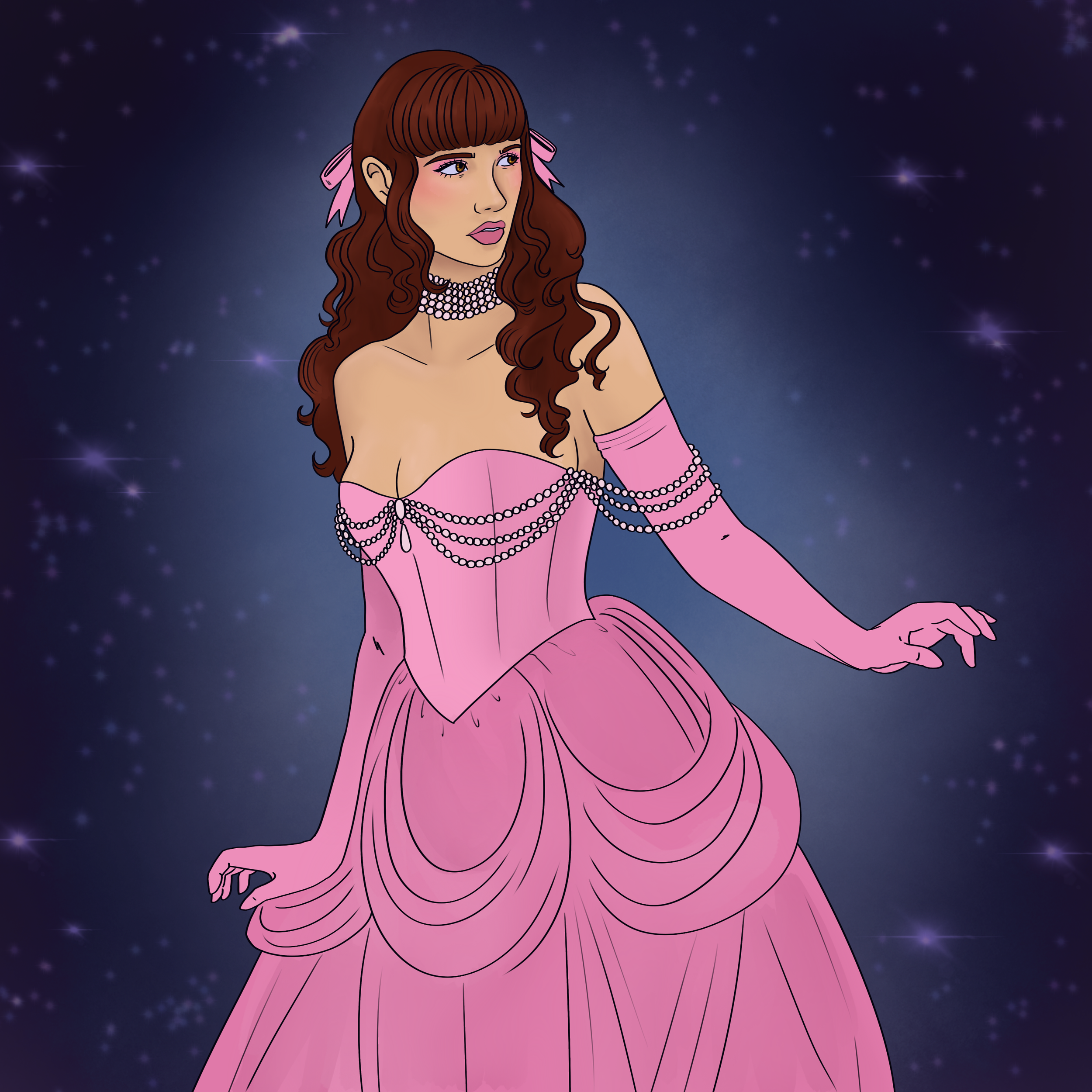 "Miranda at The Ball"
Procreate, 2025