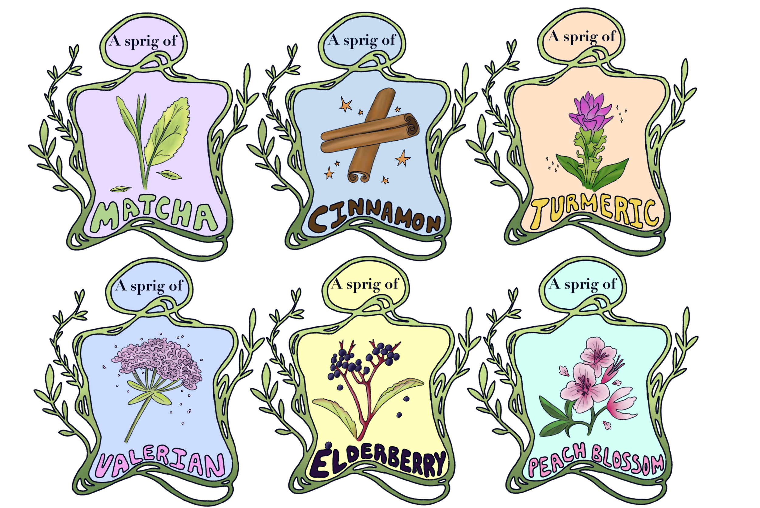 "A sprig of..." Teabag Concept
Procreate, 2025