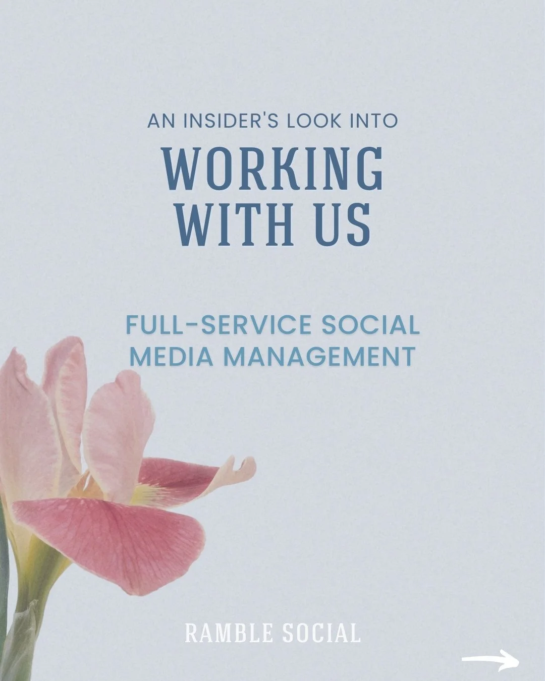 We are answering all of your questions about what it's like to work with Ramble Social for Full-Service Social Media Management needs! Keep swiping to learn what's included in SMM, what our process looks like, and our pricing.⁠
⁠
If you are looking f