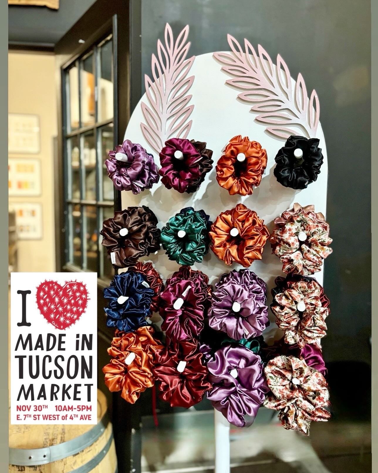 🌵Getting ready for @madeintucsonmarket 
👋🏽 Stop by and say hello, we&rsquo;ll be at # 121
🛍️&bull; Scrunchies &bull; Bucket Hats &bull; Tote Bags &bull; Crochet Earrings &bull; Kindle Sleeves and so much more&hellip;. 
Nov. 30th 10-5
250+ all loc