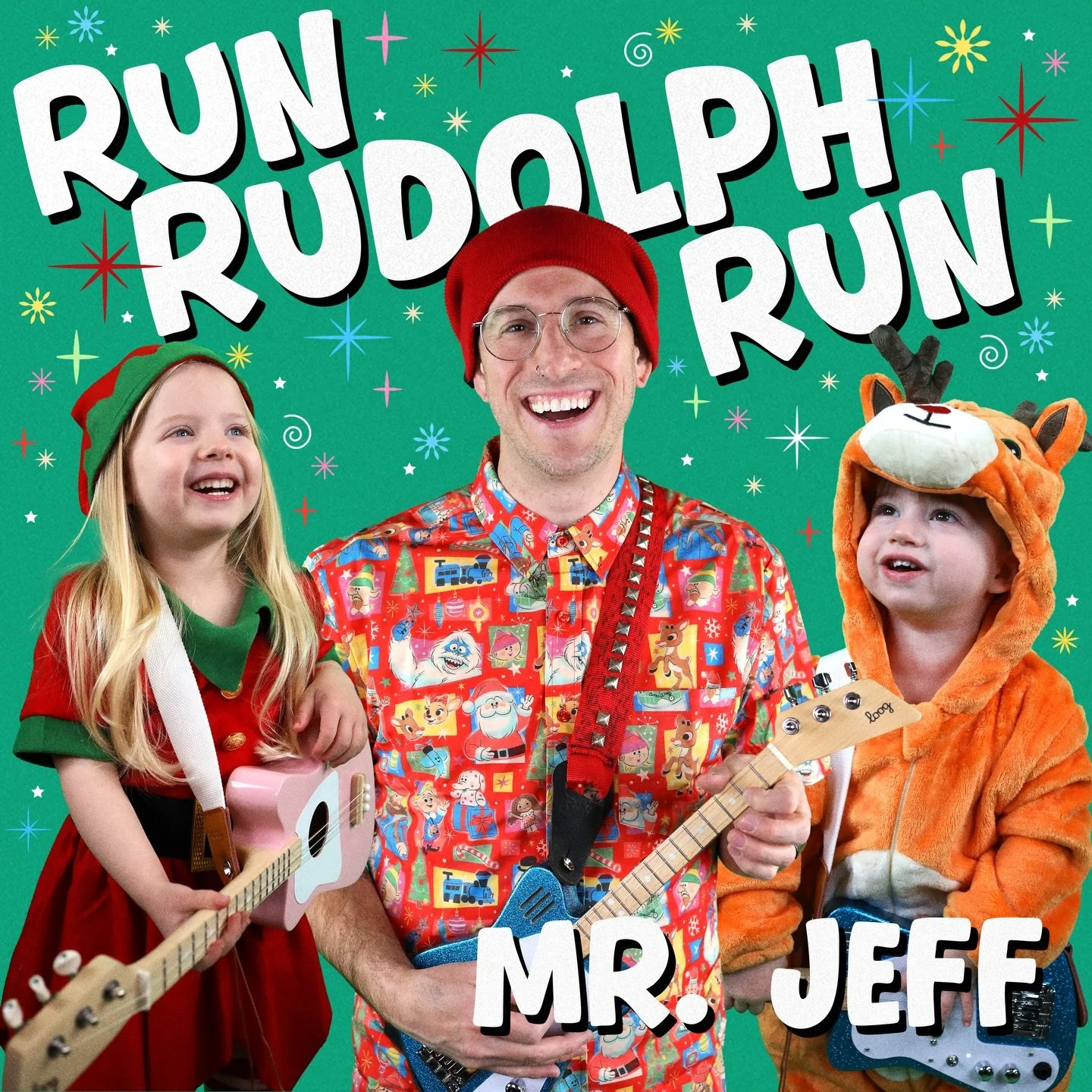 It&rsquo;s here! Mr. Jeff&rsquo;s family-powered version of &ldquo;Run Rudolph Run&rdquo; brings together rock-and-roll guitars, kid energy, and Christmas cheer. It&rsquo;s playful, imaginative, and full of movement! Perfect for holiday car rides, li