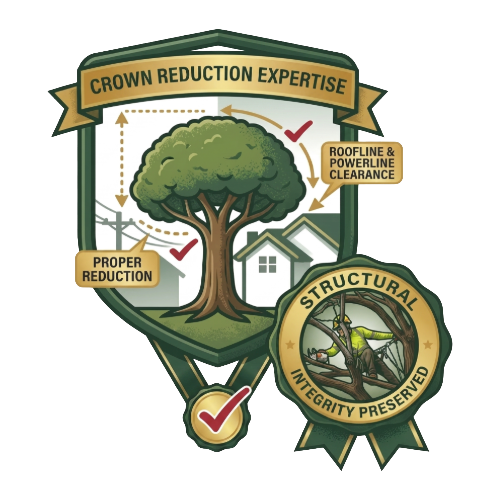 A shield with a checkmark inside, symbolizing security or protection, with a green ribbon below.