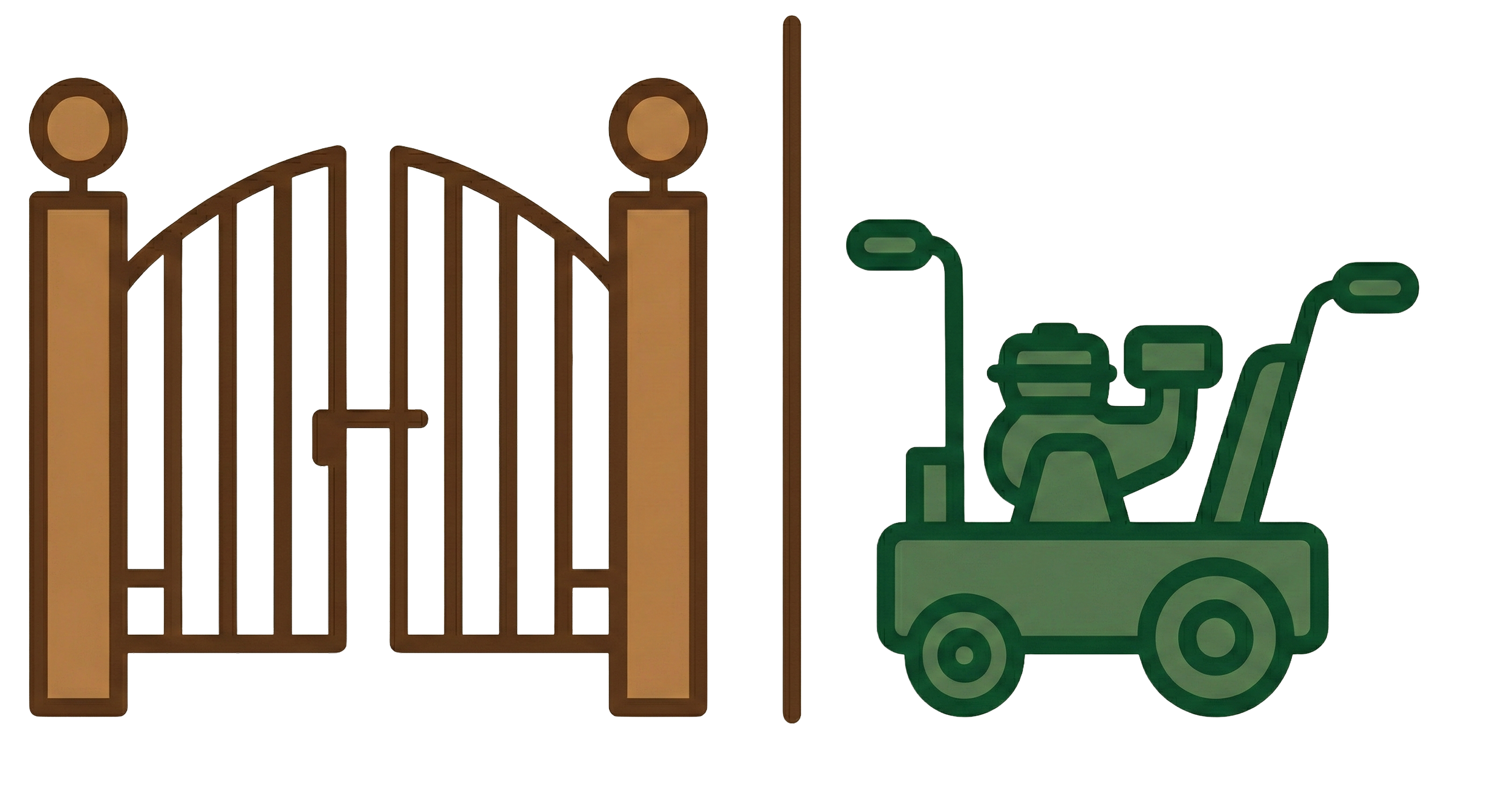 Property Access image showing a gate and stump grinder