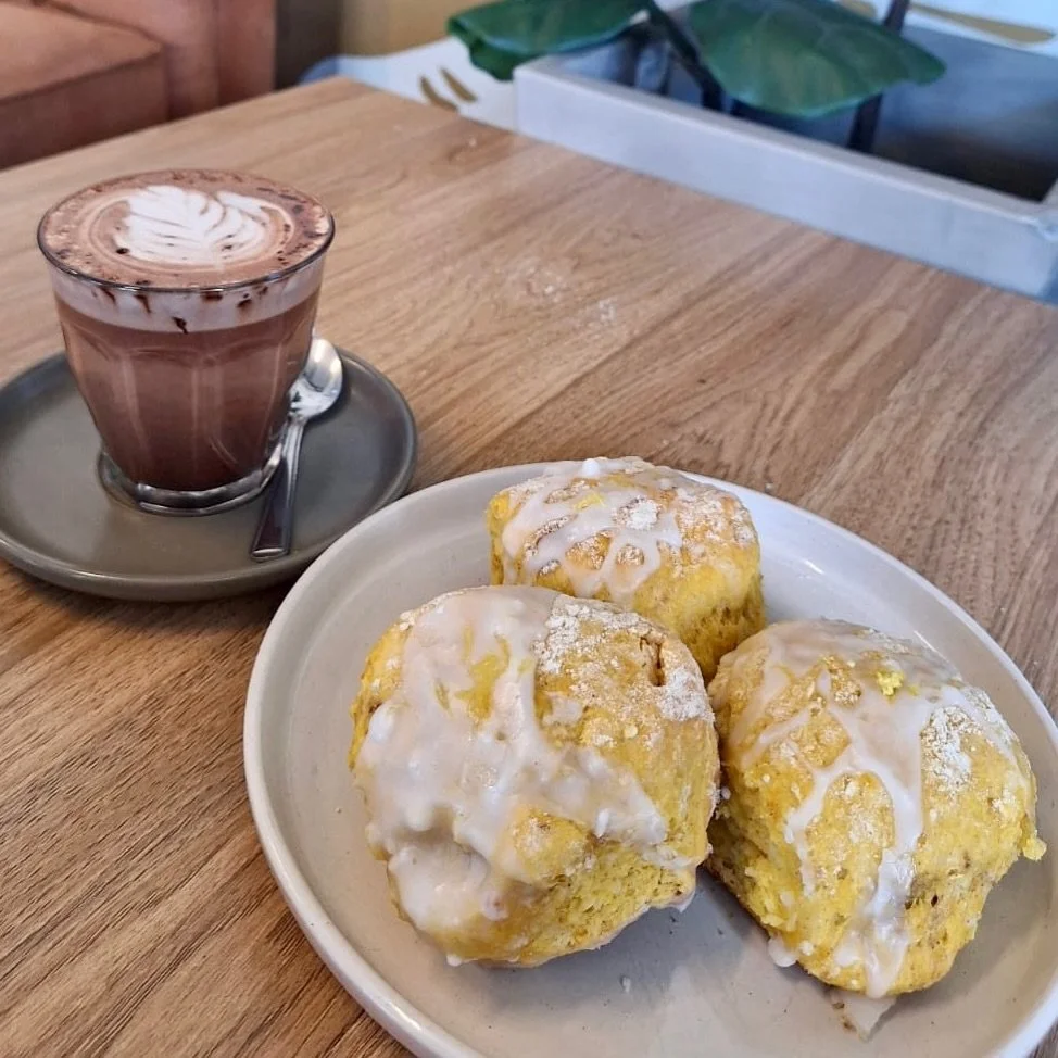 🎃 Today&rsquo;s temptation: Warm Pumpkin Scones drizzled with our sweet lemon glaze. 

Simple, homely and delicious, just how we like it at The Lazy George Cafe!

Drop by for your scones today ☕️ 

#thelazygeorgecafemarulan #pumpkinscones #marulan #