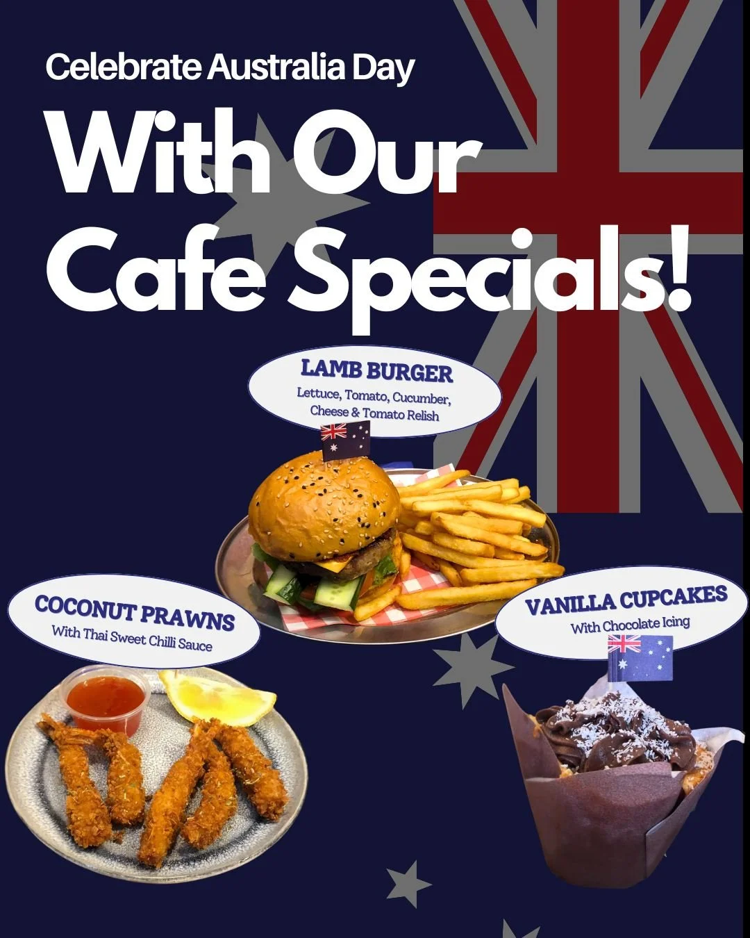🇦🇺 Celebrate Australia Day at The Lazy George Cafe, Marulan! 🇦🇺

We&rsquo;re serving up some true Aussie favourites to help you celebrate in delicious style 🇦🇺✨ Open 9.30am-2pm, Monday 26th.

🍔 Lamb Burger
With lettuce, tomato, cucumber, chees