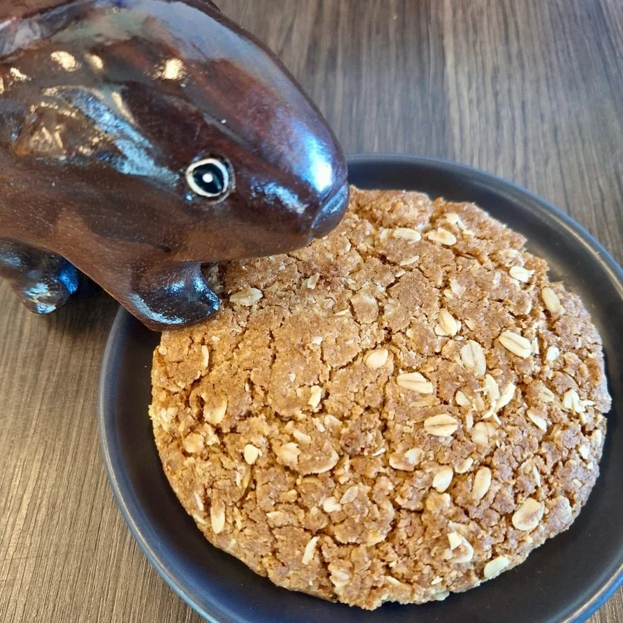 Mega ANZAC cookies available today in store @thelazygeorge 🍪
