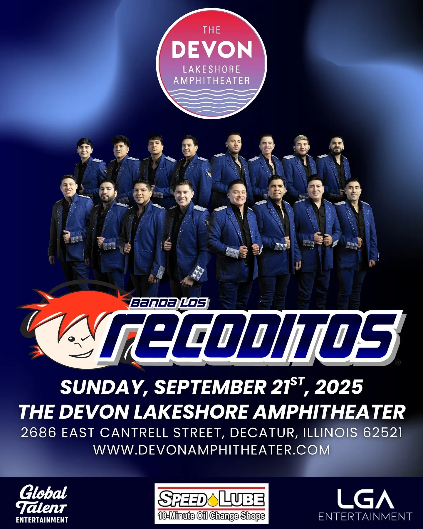 TONIGHT 🎶🔥
The wait is over. Banda Los Recoditos take the stage at the Devon Lakeshore Amphitheater in Decatur, IL with special guest Los Rockte&ntilde;os de Jalisco.

🎟 This is a free show. Just claim your tickets at devonamphitheater.com

#Banda