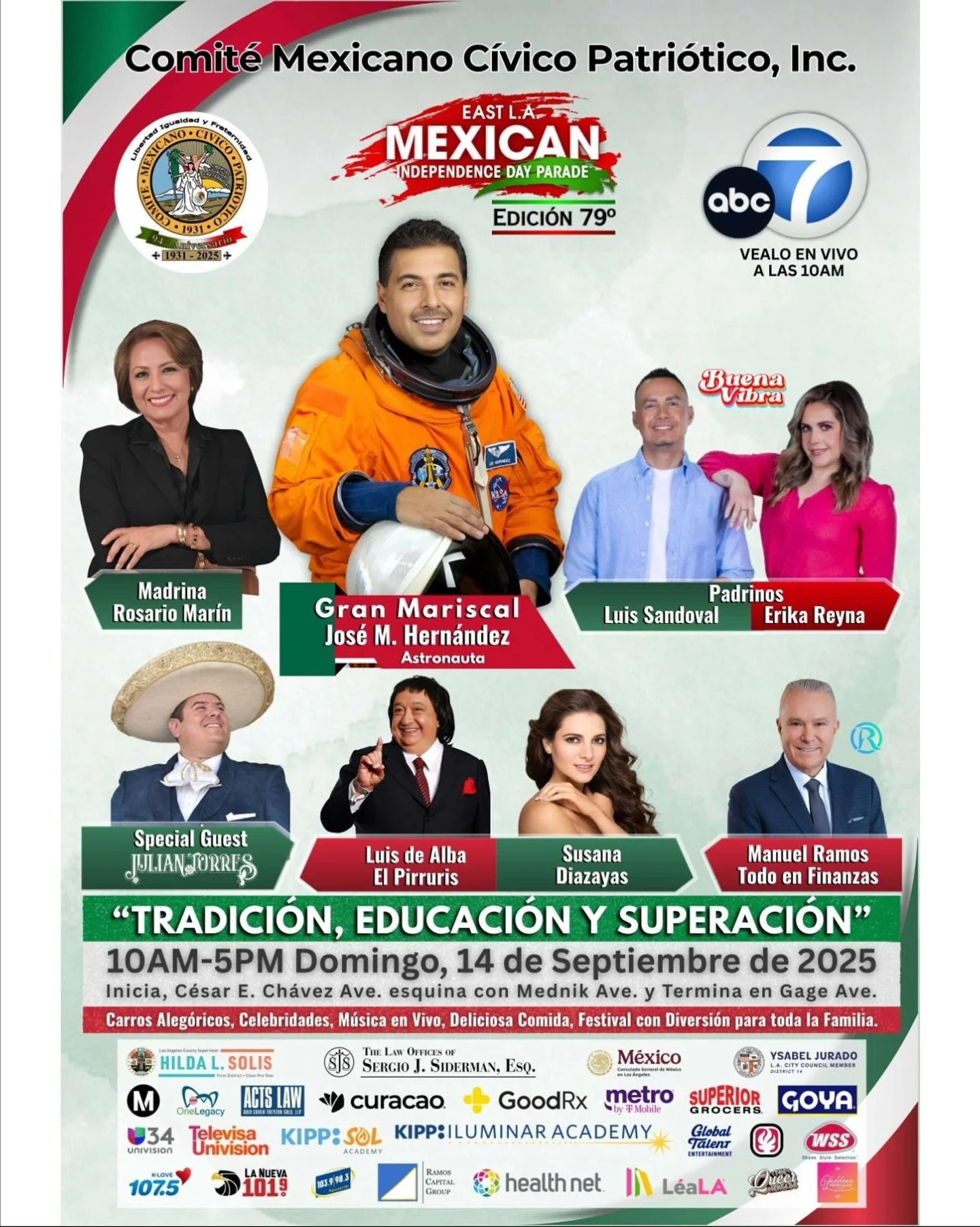 🇲🇽 EAST L.A., LET&rsquo;S GO 🇲🇽
We&rsquo;re proud to announce Julian Torres as a Special Honored Guest at this year&rsquo;s 79th Annual East L.A. Mexican Independence Day Parade the largest and longest running Mexican Independence Day parade in t