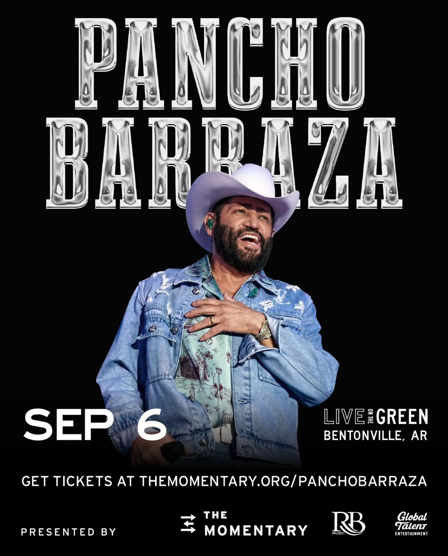Pancho Barraza is headed to Arkansas this fall! 🇲🇽🔥 Catch the icon LIVE at The Momentary on September 6 for a night of banda, grupero, and timeless hits that bring generations together.

🎟 Tickets are officially ON SALE NOW!

#PanchoBarraza #Live