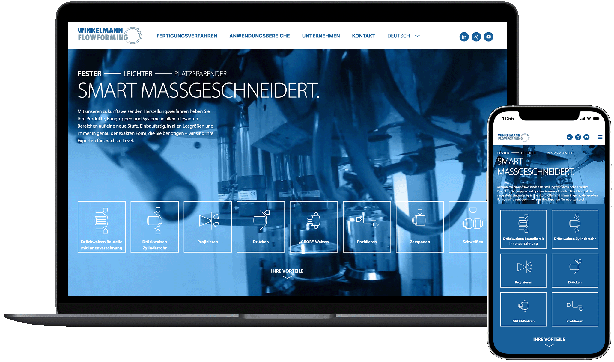 Responsives Webdesign für WMT mit markanter Typografie und klarer Nutzerführung – realisiert von halbautomaten.