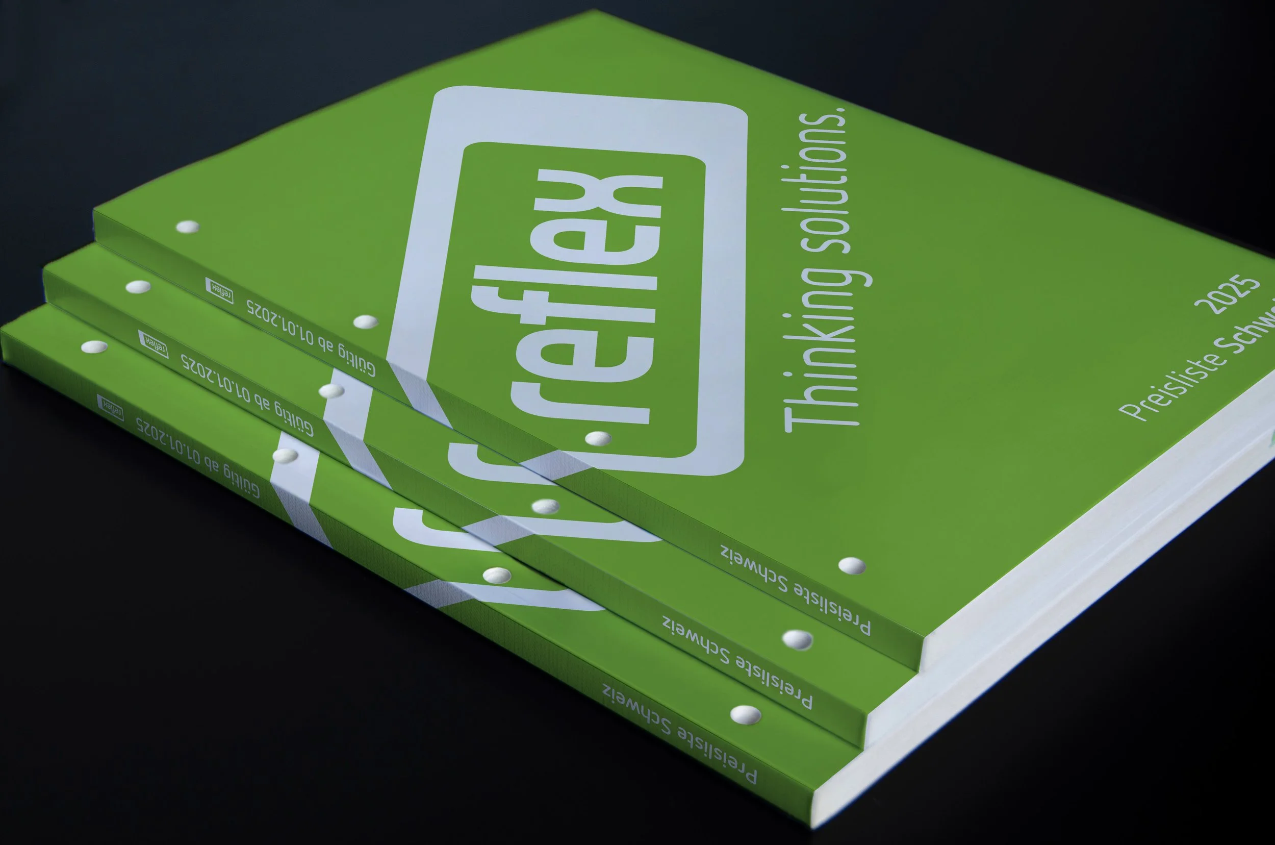 Reflex Preisliste im Corporate Design – übersichtlich, markenkonform und informativ.
