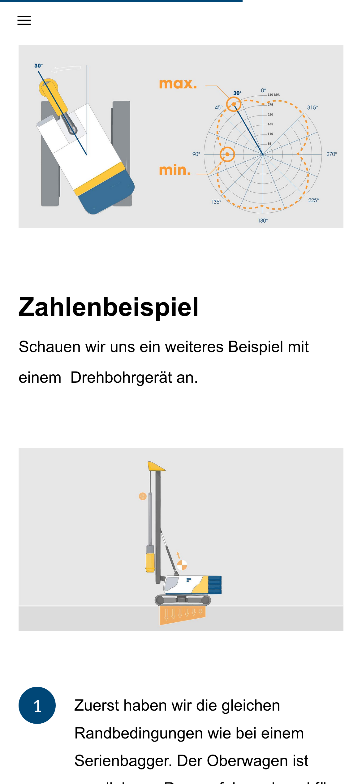 Die mobile Ansicht aus dem E-Learning zeigt ein Zahlenbeispiel mit Illustrationen