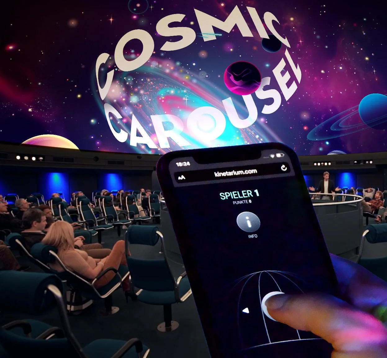 Immersives Format zum Mitspielen im Planetarium als räumliches Erlebnisformat