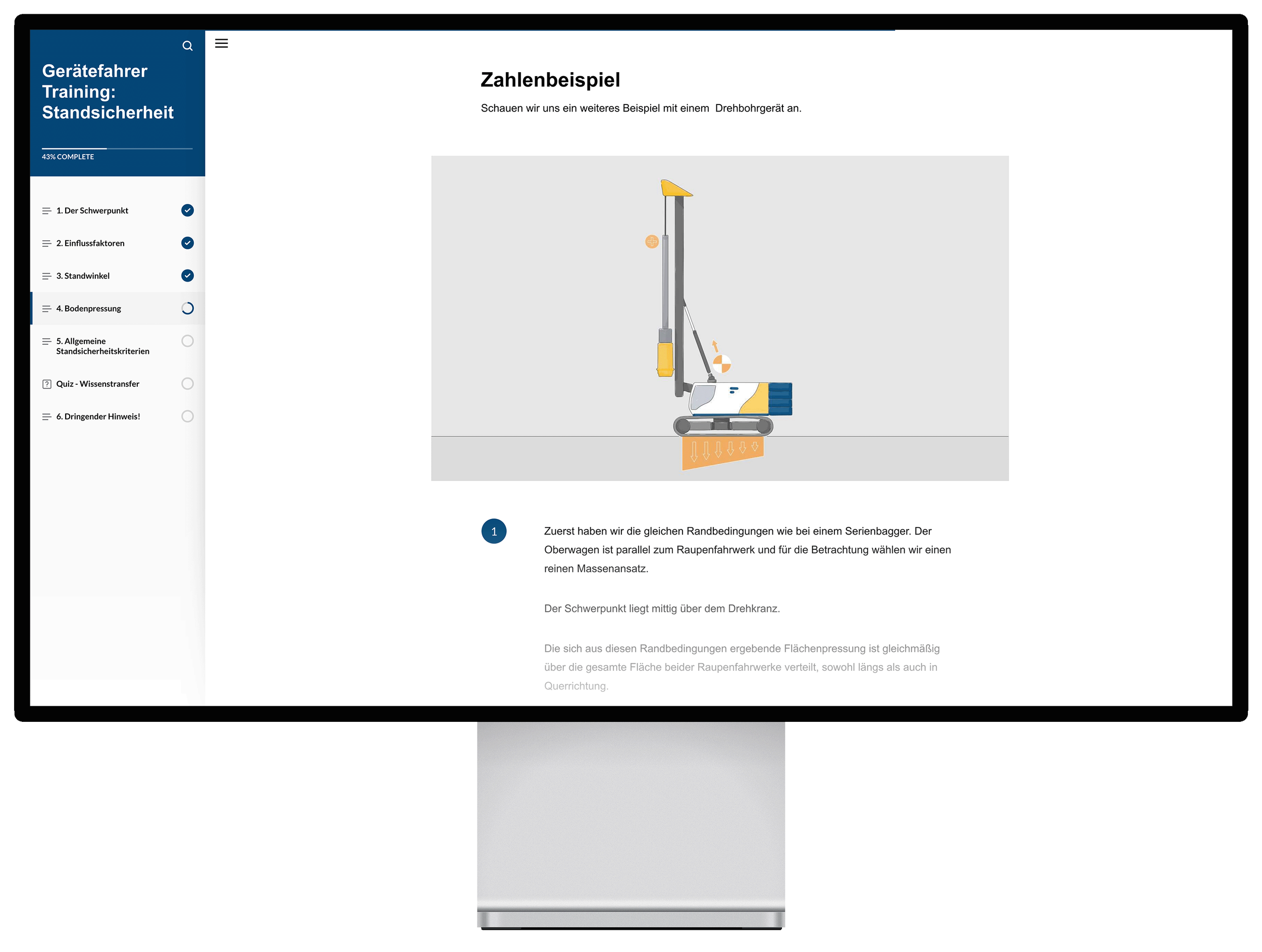 Screenshot aus Gerätefahrer-Training