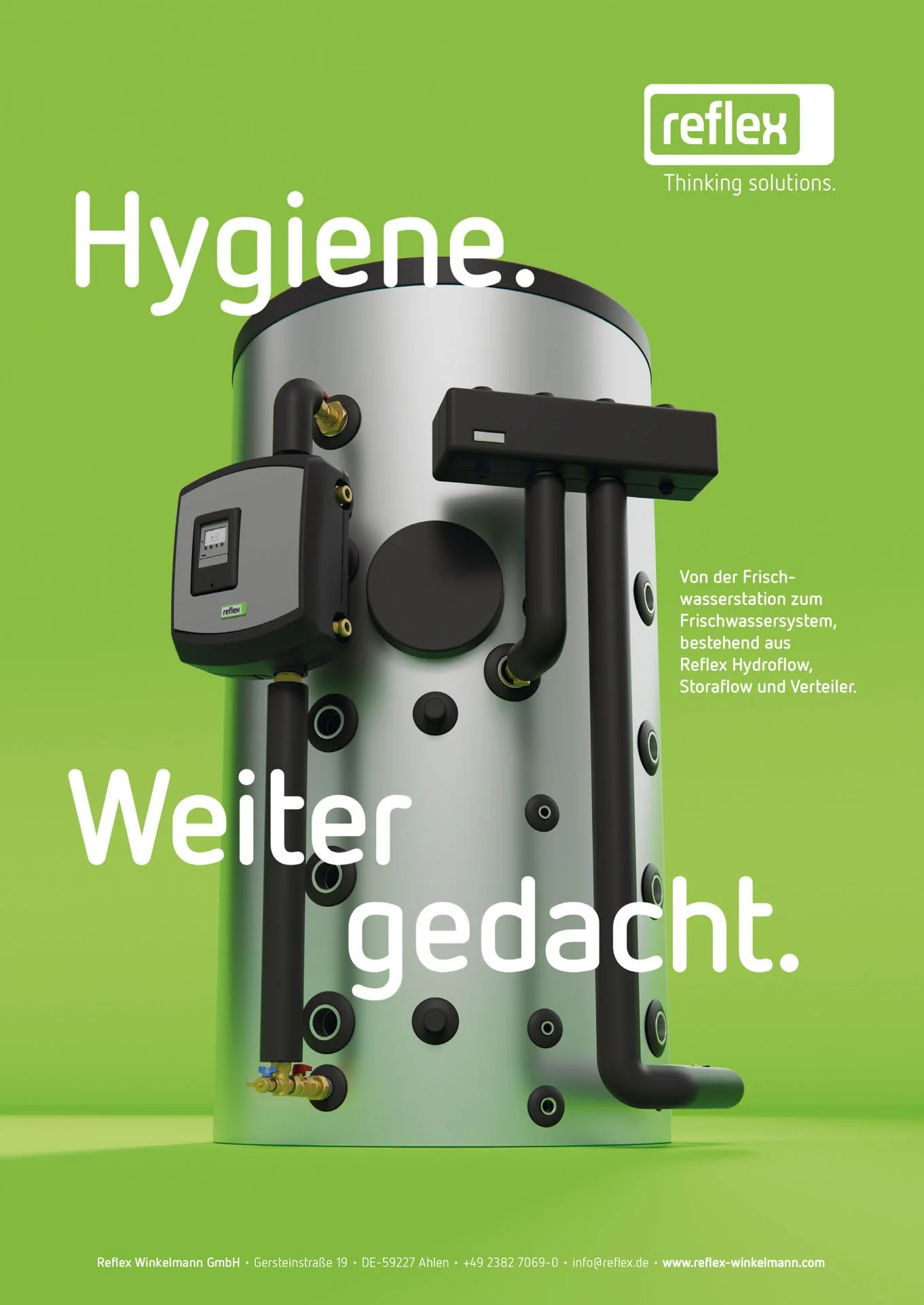 Reflex CI-Plakat mit klarer Typografie und ikonischer Farbwelt