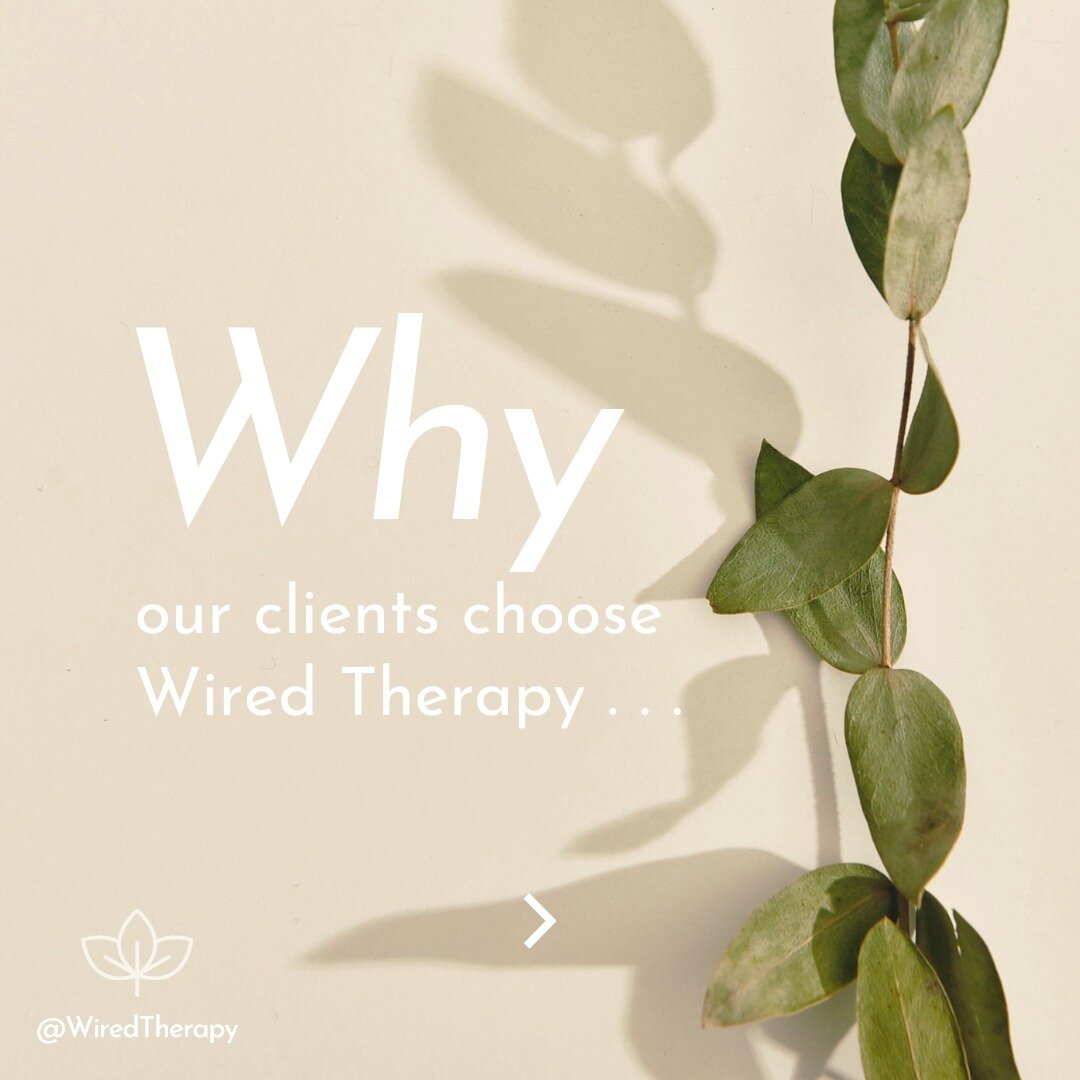 Find headspace, be heard or just simply 'be' 💆

That&rsquo;s the Wired Therapy way 🌱

We&rsquo;re proud to say that our clients choose us for the headspace we allow, the authentic connection they experience, and the freedom to unwind without the pr