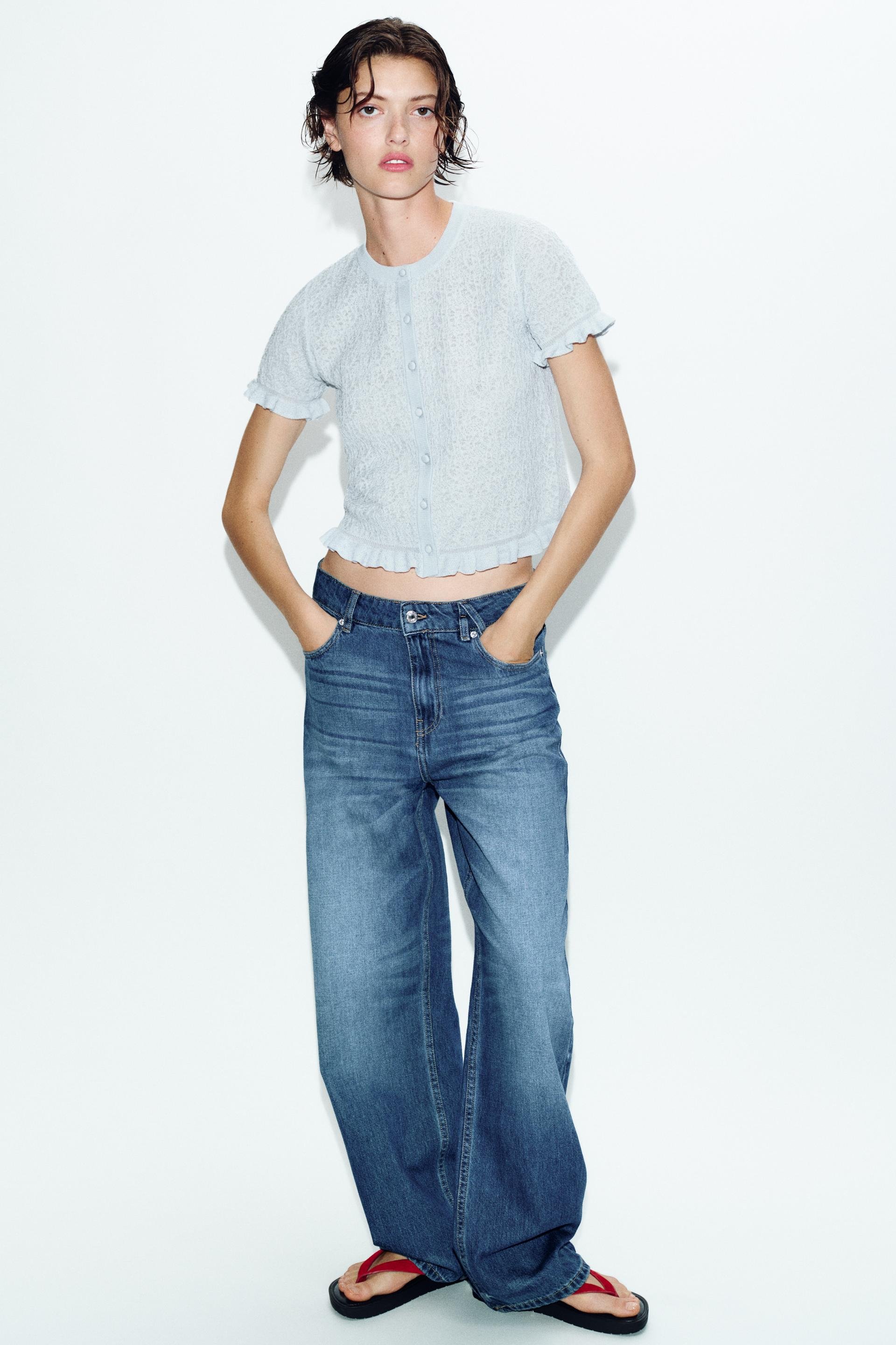 ZARA - TEXTURED KNIT CARDIGAN WITH RUFFLES (Copy)
