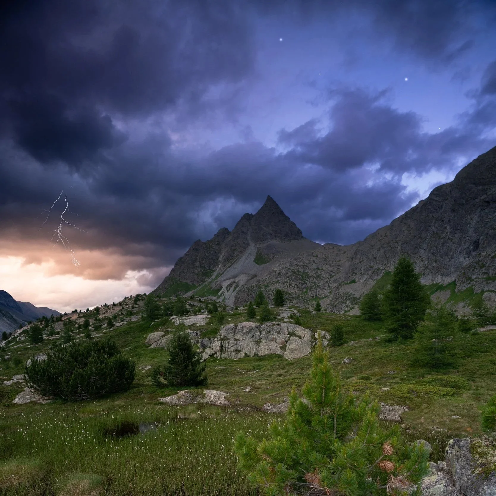 Gewitter und Regen