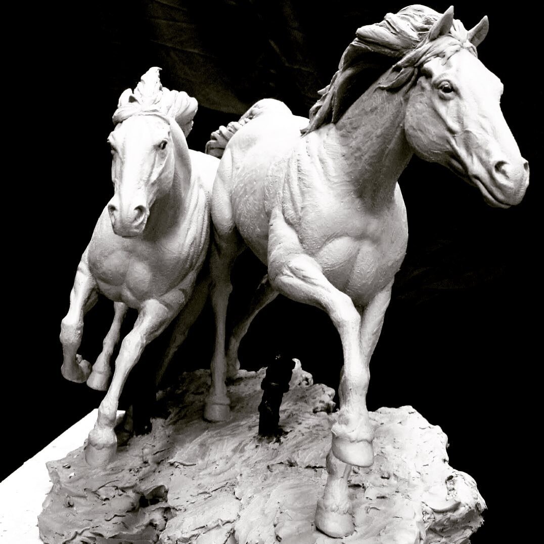 A study of Horses in locomotion.  #equestrian #fastmovers #equineart #bronzesculpture #sculpturewhisperer #figurativesculpture #sculptureart