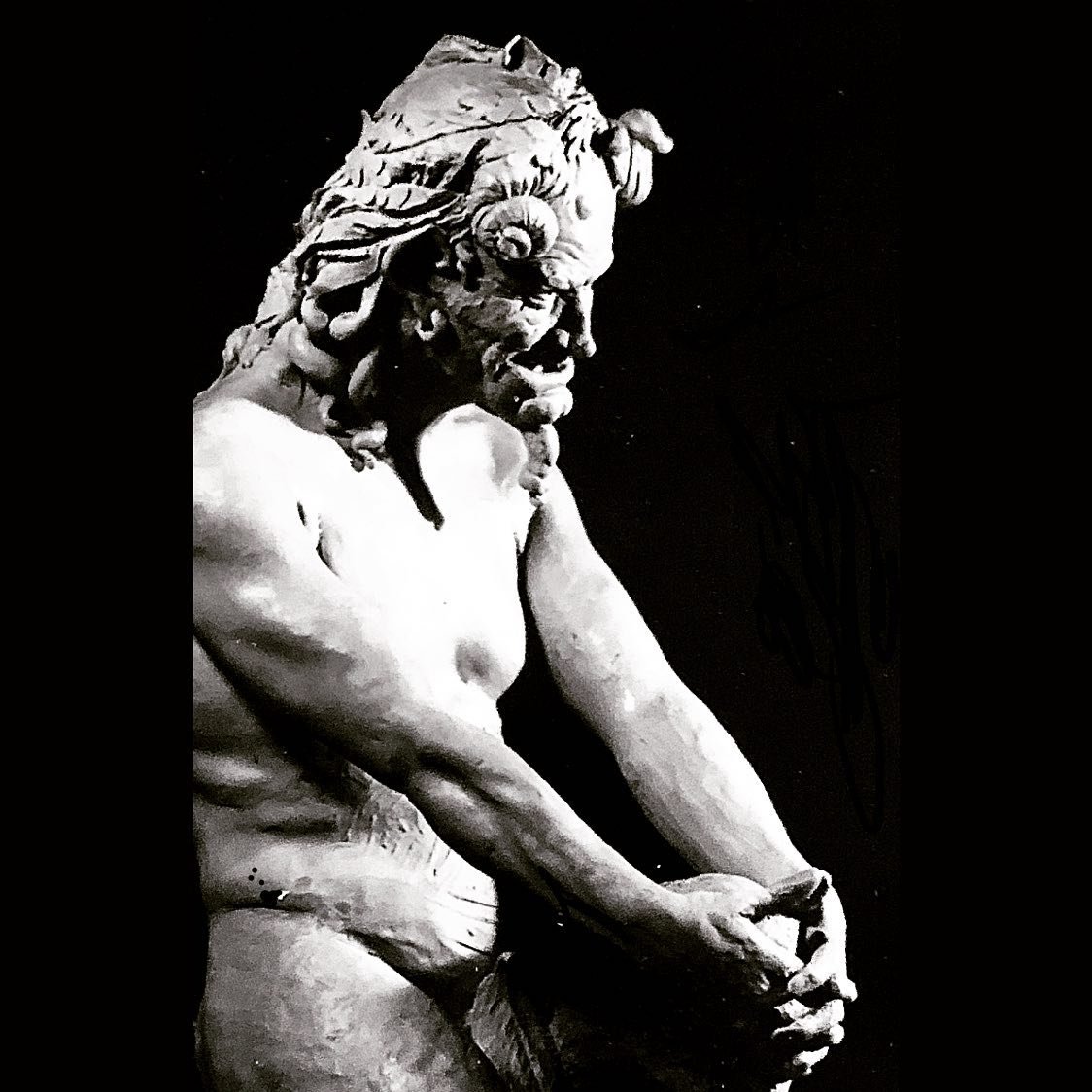 Pan #greekmythology #pan #pagansofinstagram #figurstudy #claysculpture #echo #willow #sculpture_gallery #sculpturegarden