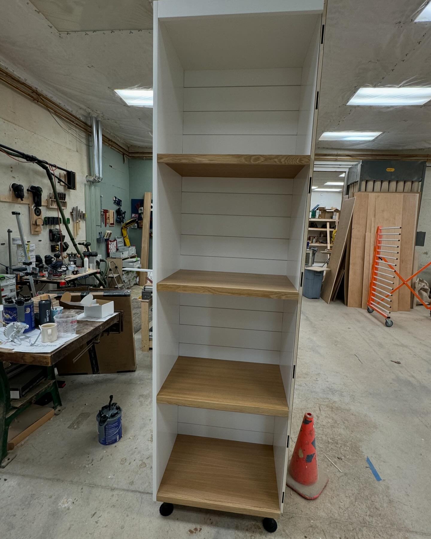 Another piece of a bigger project. There are two of these that will go on either side of the unit I posted the other day. #whiteoak #shiplap #cabinetry #custom #madeinmaine #woodworking #woodworker