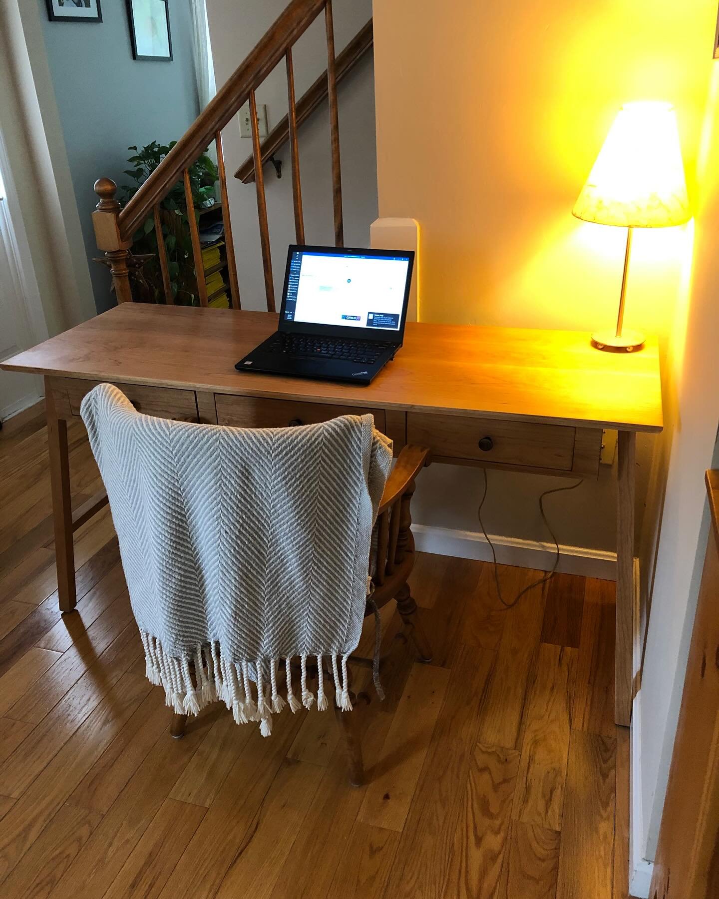 One of the very first pieces I made for someone back in 2020. When this was just a hobby. This cherry desk was a lot of fun to build. Design by me. #cherry #woodworking #madeinmaine #customwoodworking #customwoodwork