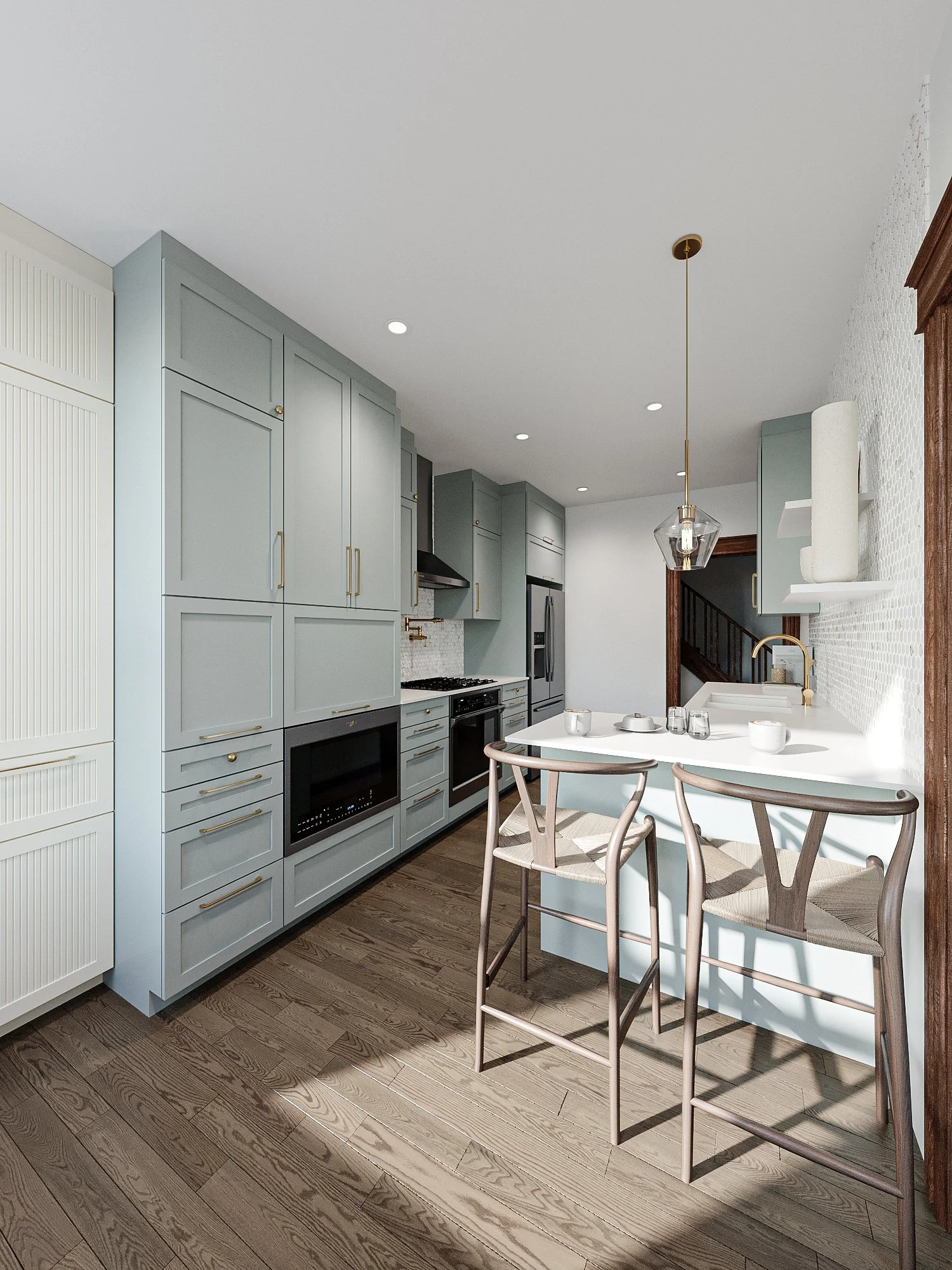 Soft Sage Green Kitchen Cabinets