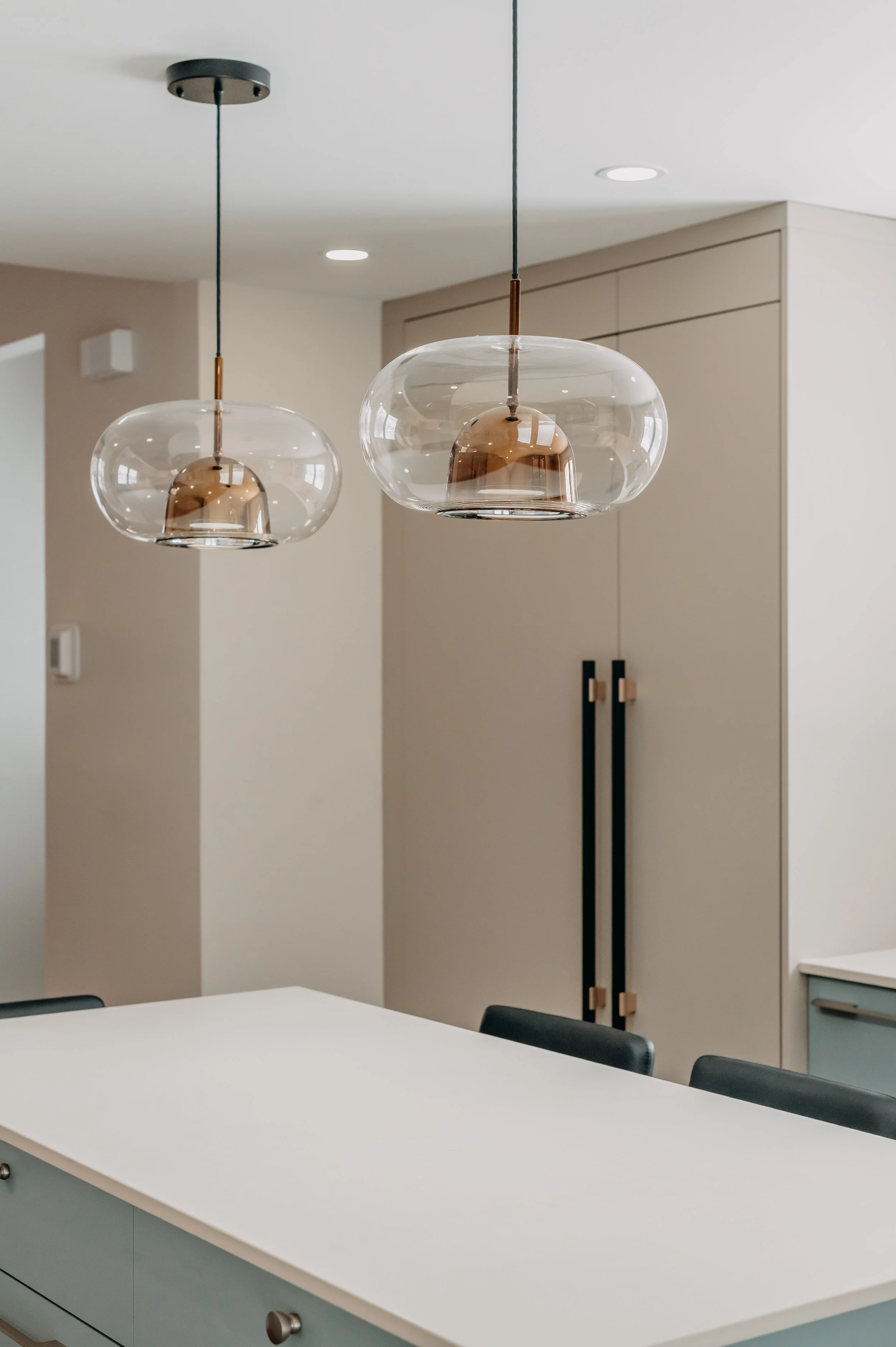 Pannel Cover Refrigerator and Black Handles