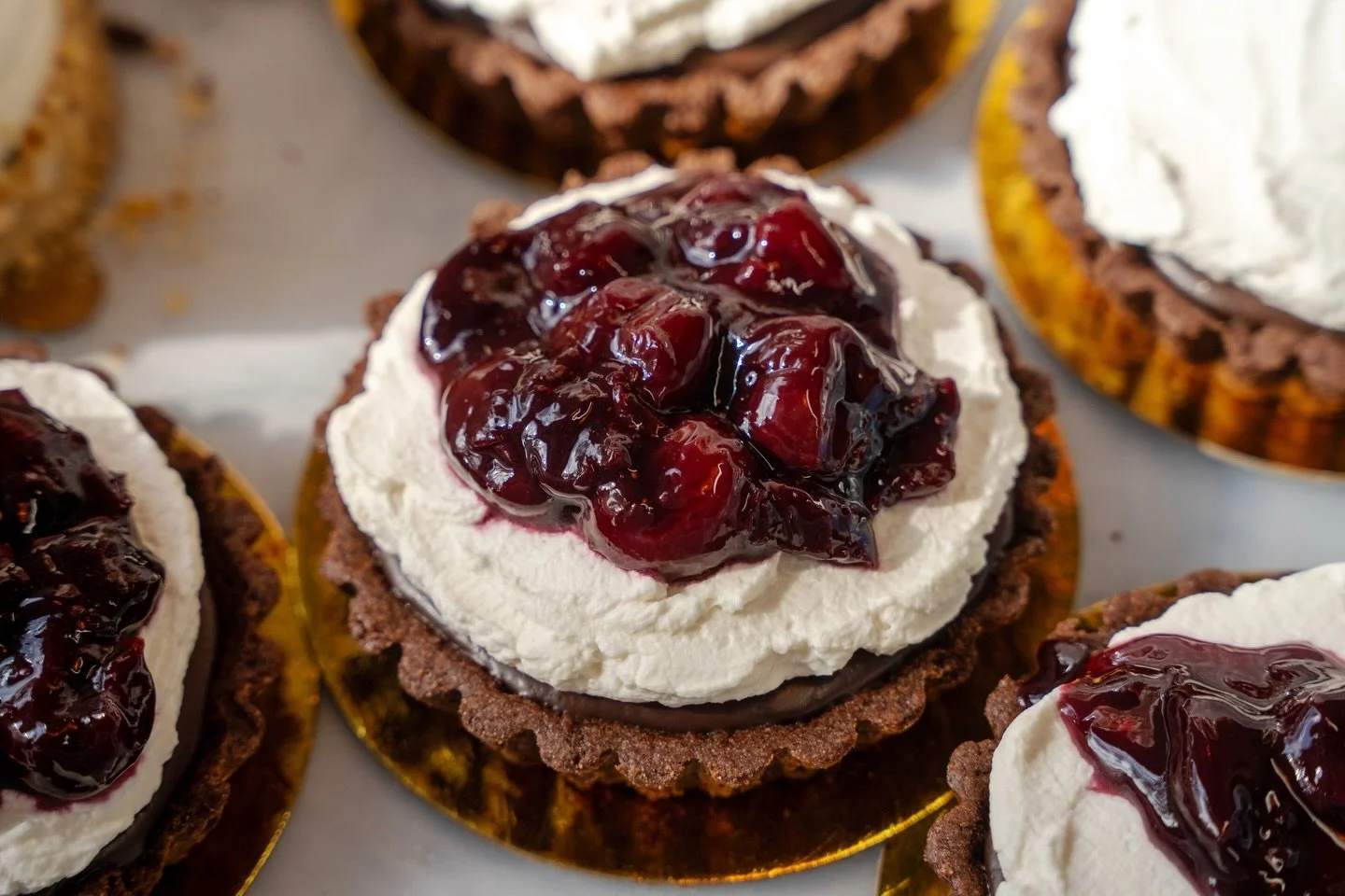 CHS, we&rsquo;re back, and these beauties are waiting for you. 🍫🍒 Our Black Forest Tarts are rich, satisfying, and dangerously good. 

GVL, we&rsquo;re closed today and tomorrow for more maintenance, but plan to grab a taste of these on Thursday. D