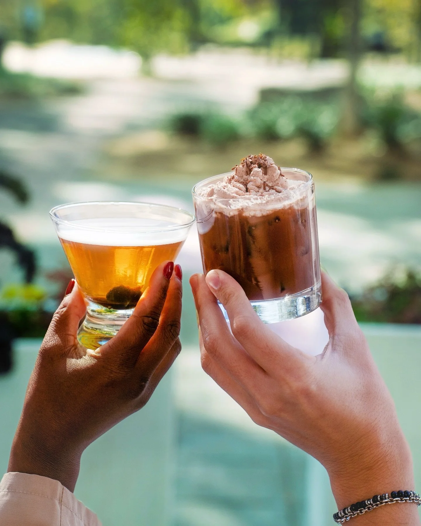 Clear skies or chocolate dreams? Your call at the bar!! 

Peace &amp; Desire (GVL) keeps it clean and crisp. Cocoa Inferno (CHS) goes full dessert mode. Both hit different. Both hit RIGHT.

What&rsquo;s your move? Cheers! 🥂