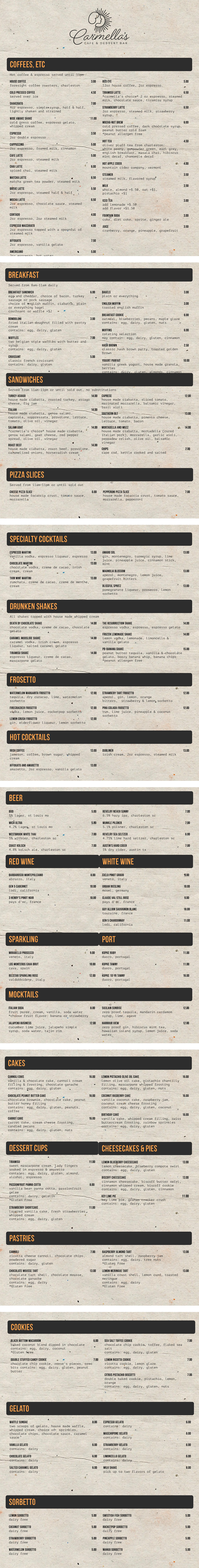 carmellas dessert bar charleston south carolina summer menu.png