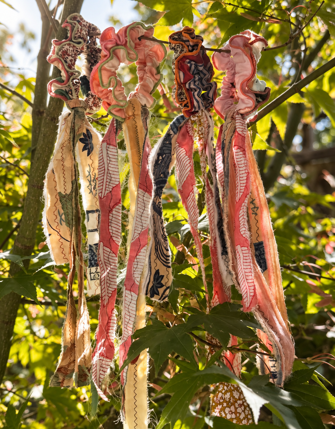 Sunlit Scrunchies Among Maple Leaves.png