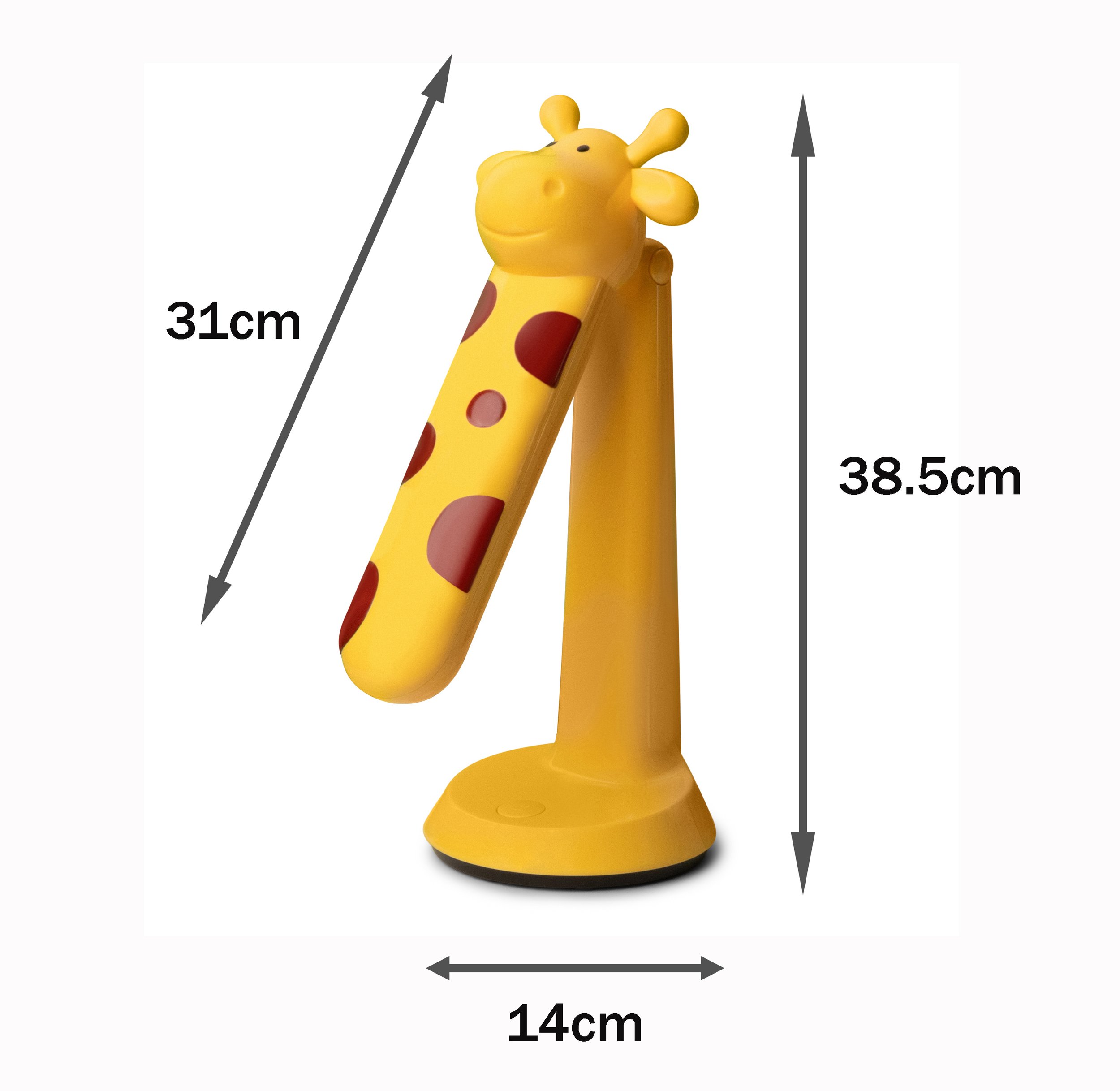 Energy efficient lighting on Barmika GIRAFFE BMK-T14 LED kids desk lamp at home or study.