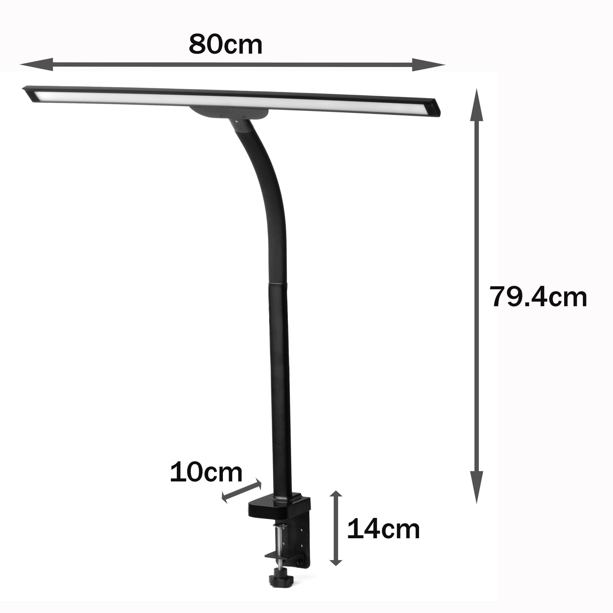 Close-up of Barmika TRIUMPHANT BMK-T72 LED clamp lamp's eye protection feature for comfortable lighting in home, study, or office.