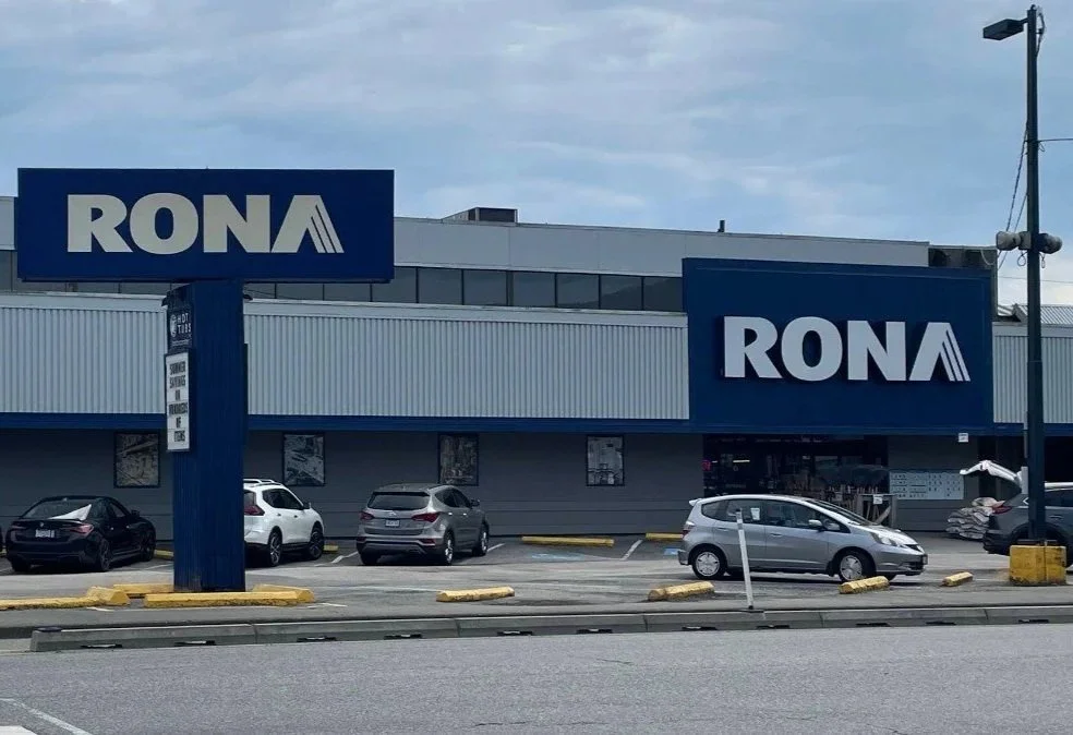 RONA store at 915 West 1st Street, North Vancouver, BC, carrying Barmika LED lamps.