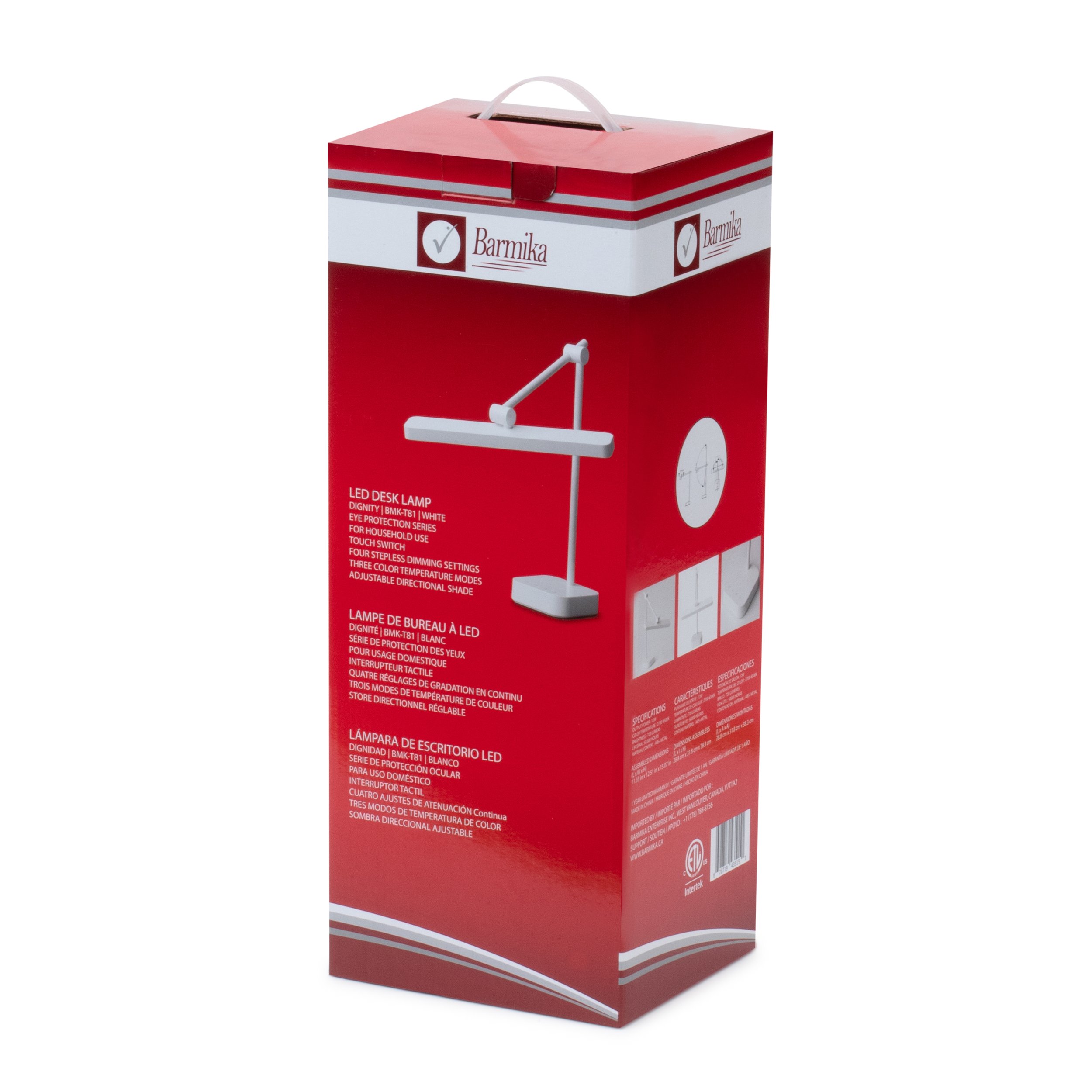 Close-up of Barmika DIGNITY BMK-T81 LED desk lamp's eye protection feature for comfortable lighting in home, study, or office.