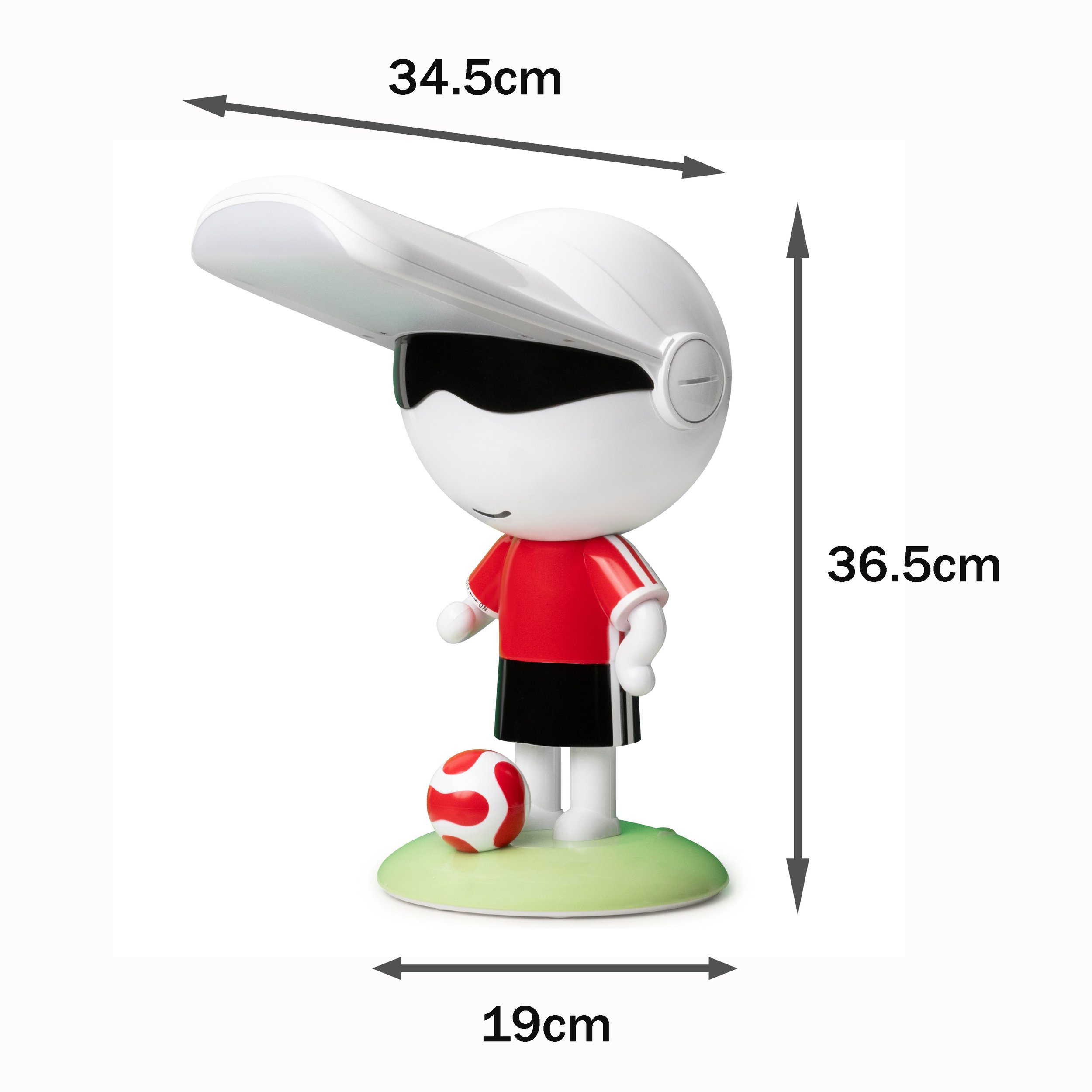 Barmika SOCCER BMK-T11 LED kids desk lamp in red-black, featuring eye protection and a soccer-themed design for home or study.