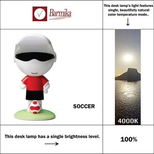 Soccer kids desk lamp with warm daylight – bright, funLED study light for children’s desks by Barmika