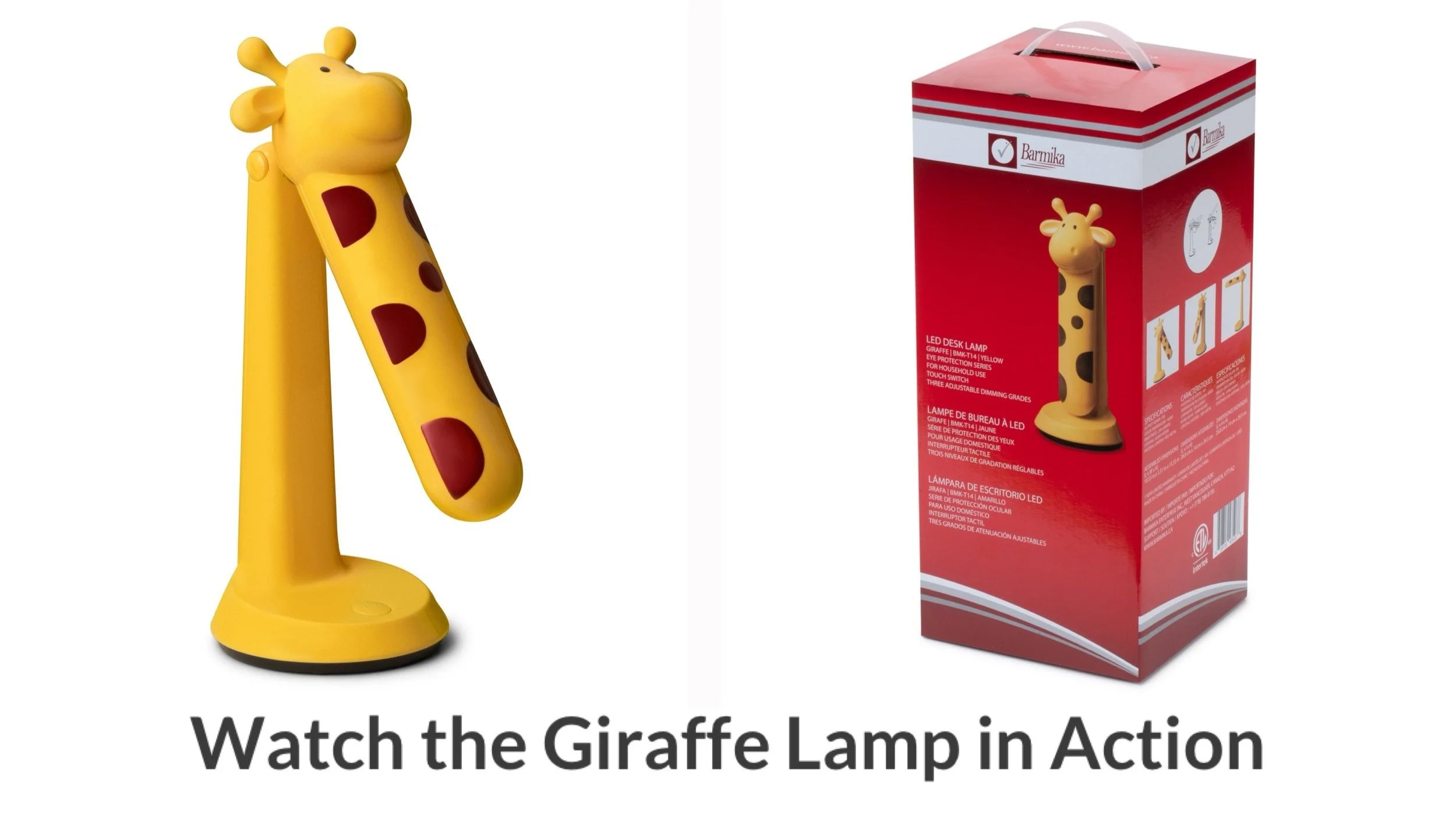 Giraffe LED Desk Lamp for Kids | Fun Yellow Study Light