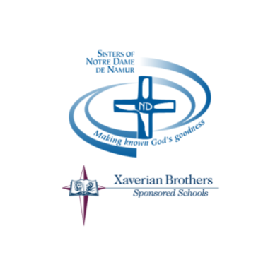 Logos of Sisterns of Notre Dame de Namur and Xaverian Brothers Sponsored Schools