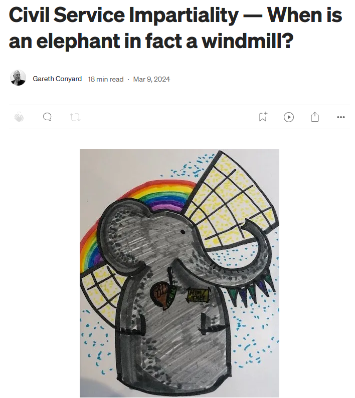 A cartoon drawing of an elephant with a rainbow background, holding snacks, with a colorful, whimsical style.