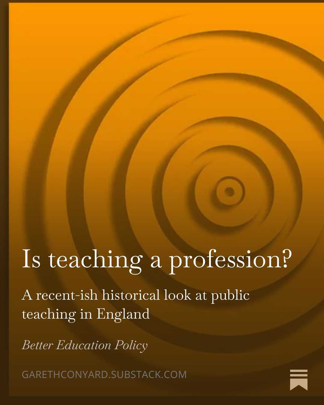 Cover page with concentric circles design and text about the history of public teaching in England.