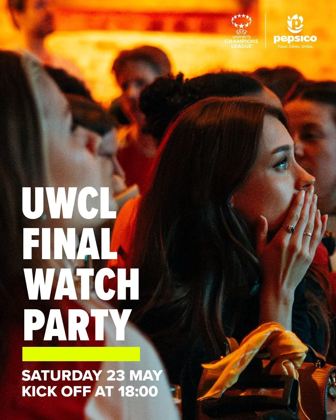 ⚽️ UWCL Final Watch Party! Start nedtellingen og samle gjengen &ndash; det er kun &eacute;n uke igjen til UEFA Women&rsquo;s Champions League-finalen med Game Changers Live. Varm opp med @bingokongen og Pepsi Football Bingo for sjansen til &aring; vi