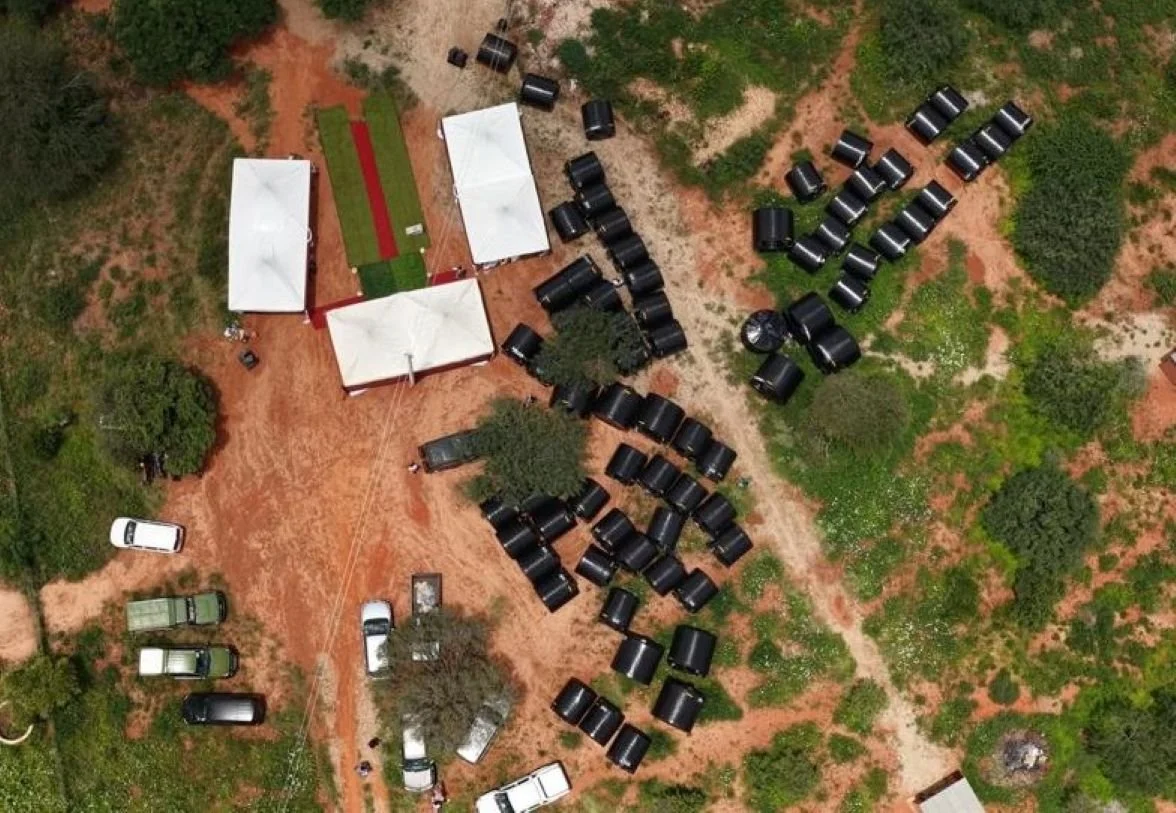 Drone shot showing tanks during the handover in March 2026.jpg