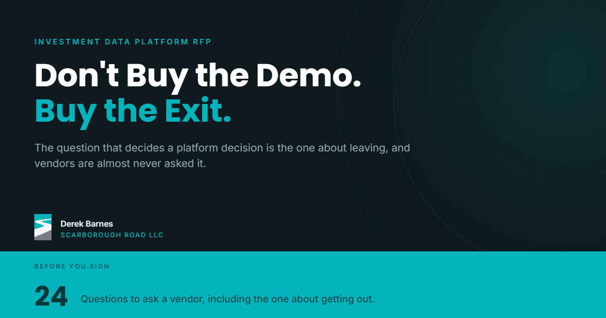 Buy the Exit, Not the Demo