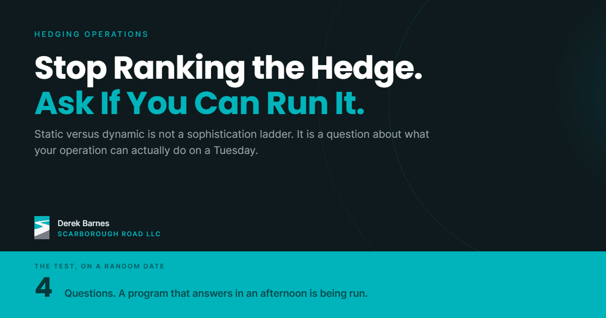 The Hedge You Can Actually Run