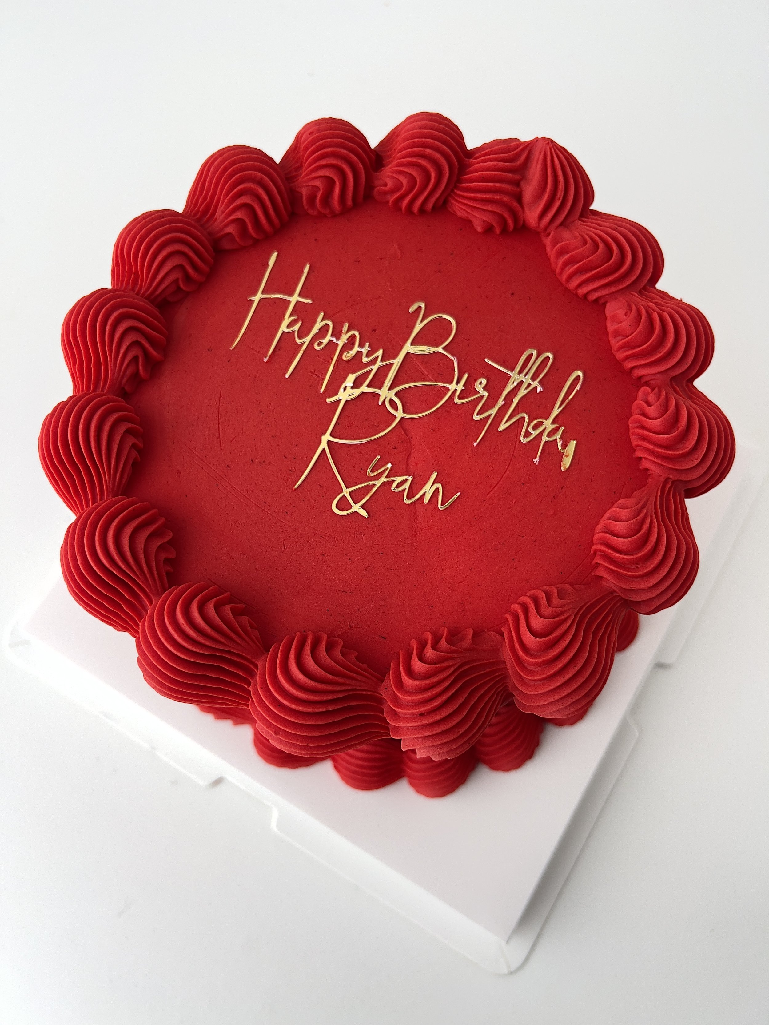 Top view of the Mini Hot Red Cake by Sensational Cake and Desserts