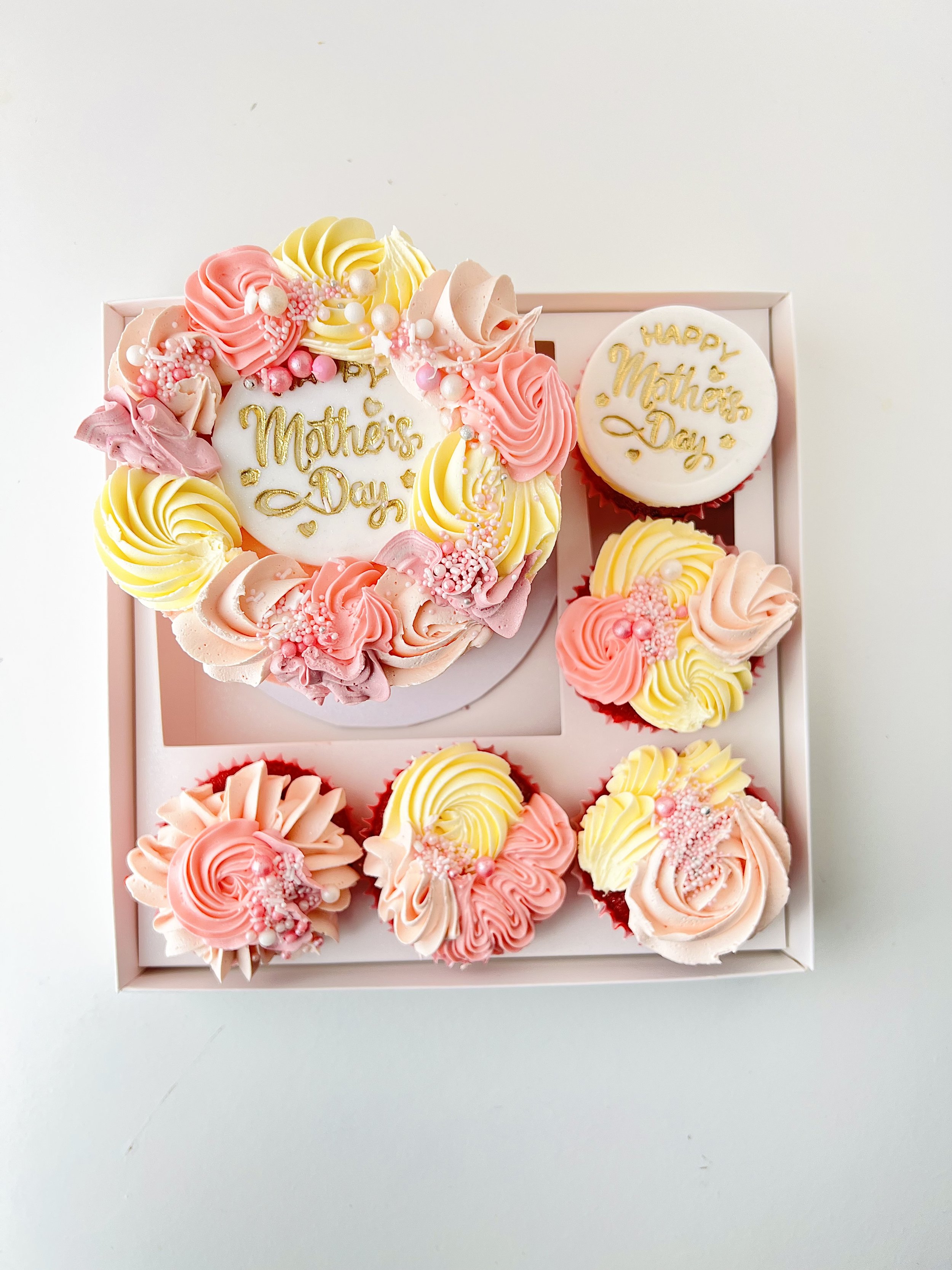 Mother's Day Themed Bento Cake and Cupcake Gift Set by Sensational Cakes and Desserts