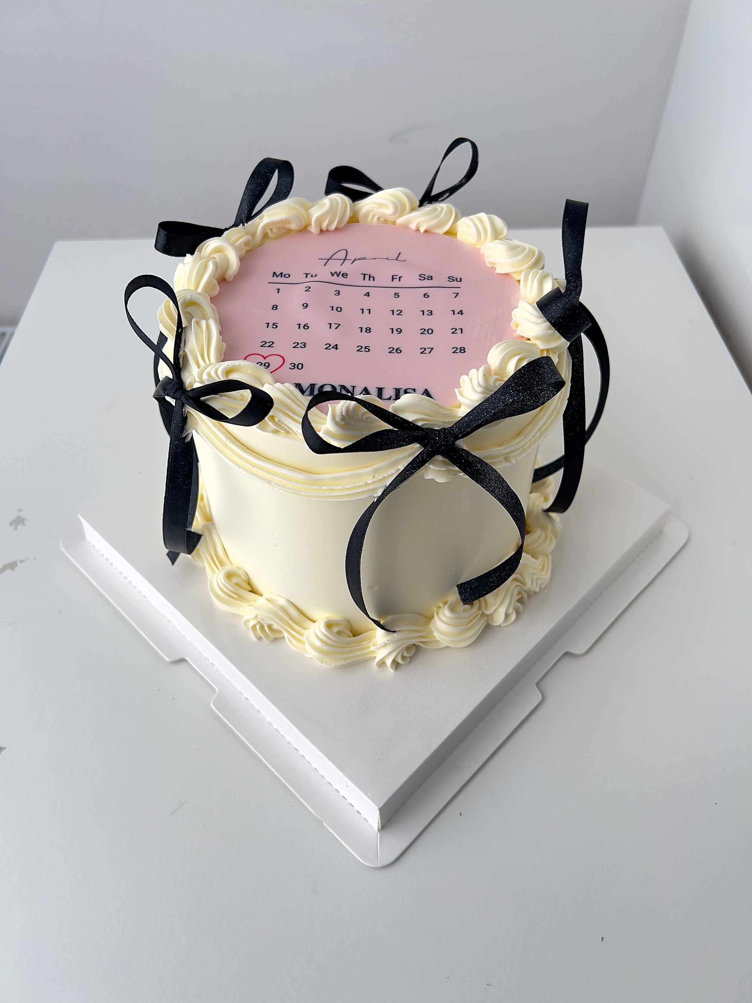 Mini Calendar Birthday Cake with Black Ribbon by Sensational Cakes and Desserts