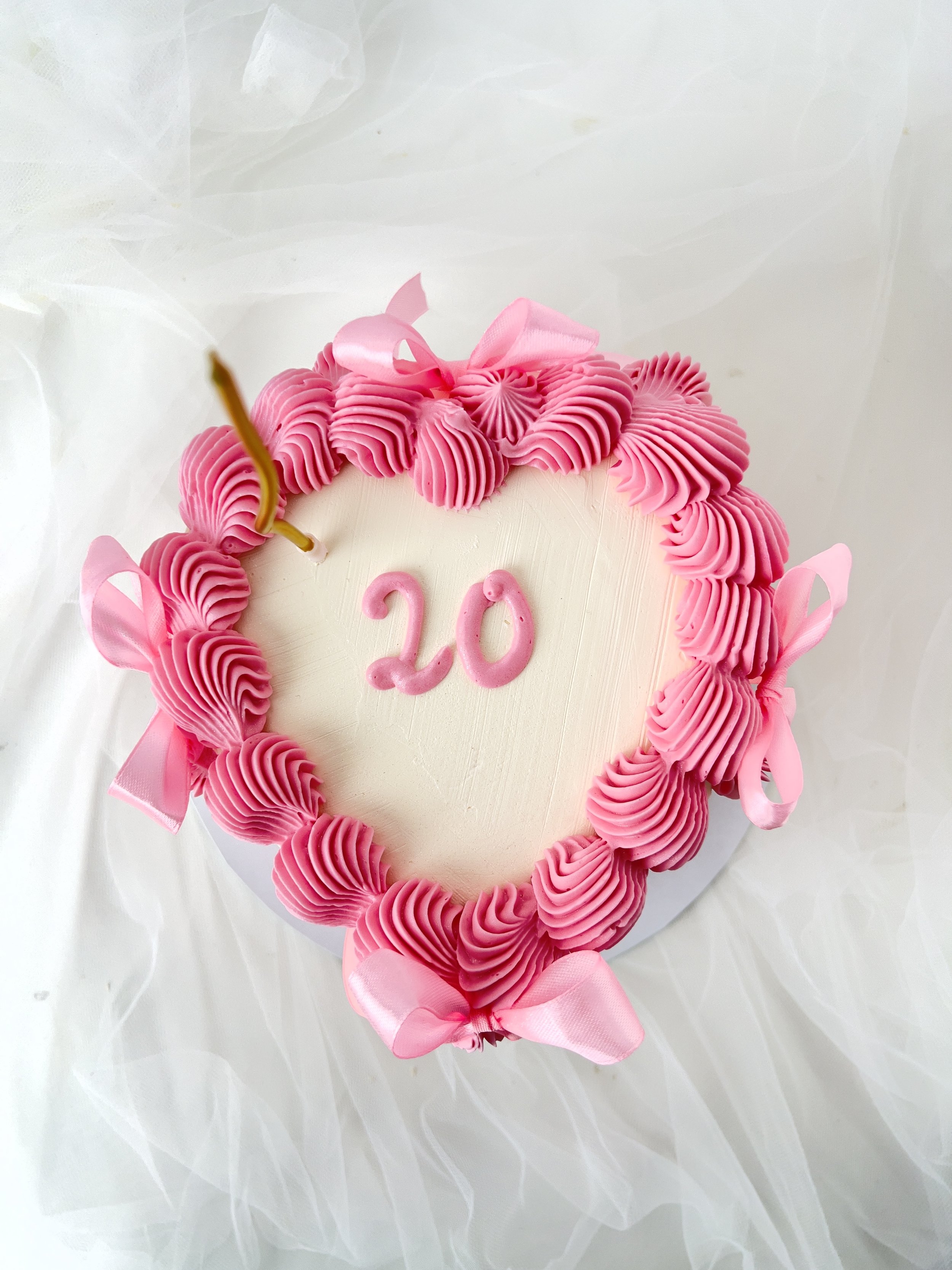 Pink Ribbon Heart Cake by Sensational Cakes and Desserts.